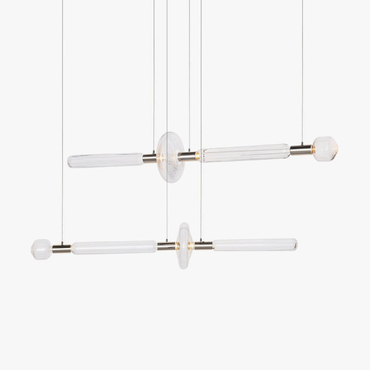 Torilia Lampe à suspension en cristal cylindrique Cipher contemporaine