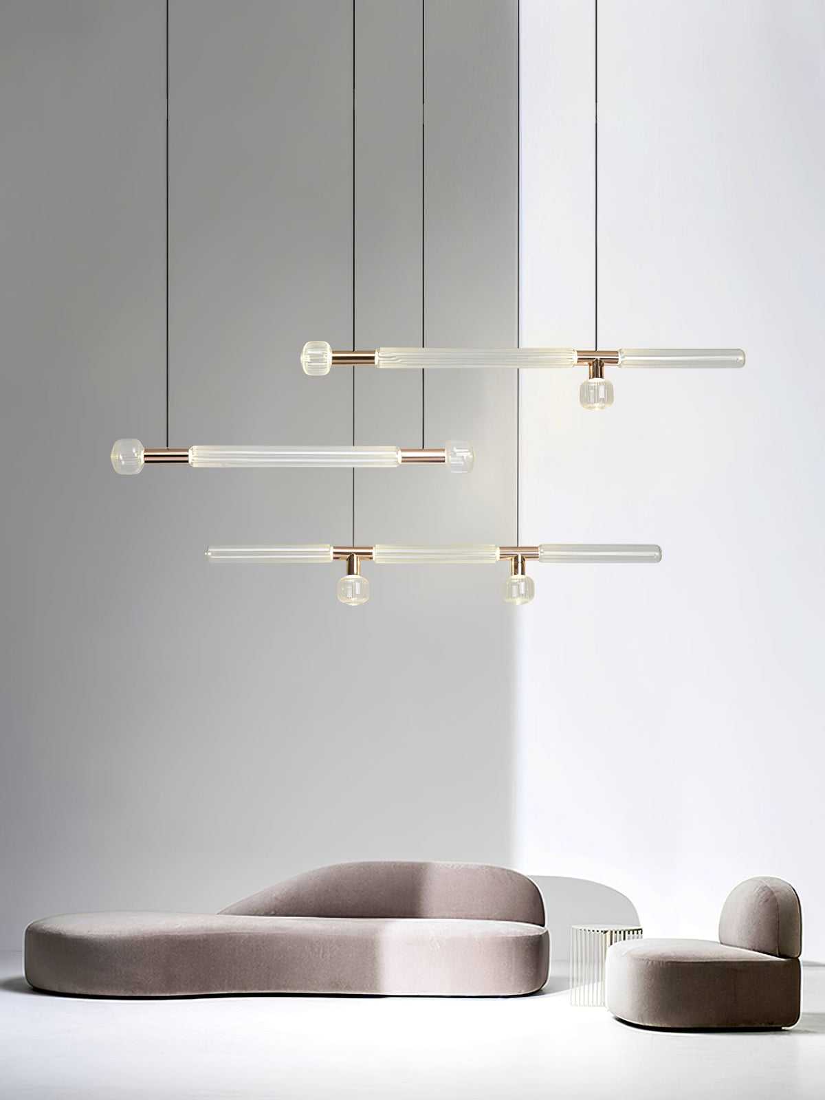 Torilia Lampe à suspension en cristal cylindrique Cipher contemporaine