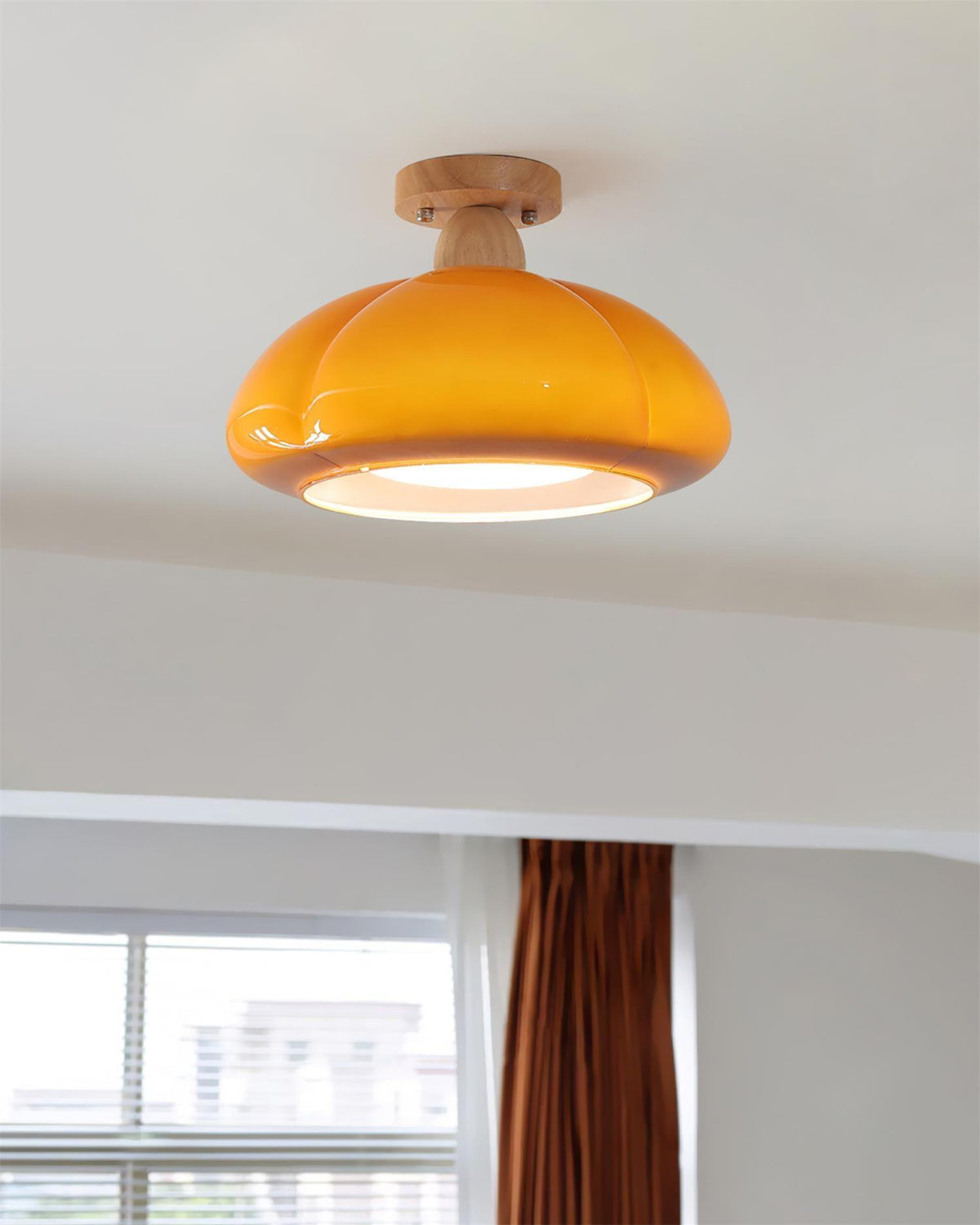 Riva Amber Glass Semi Flush Mount Ceiling Light-Neutral Decor