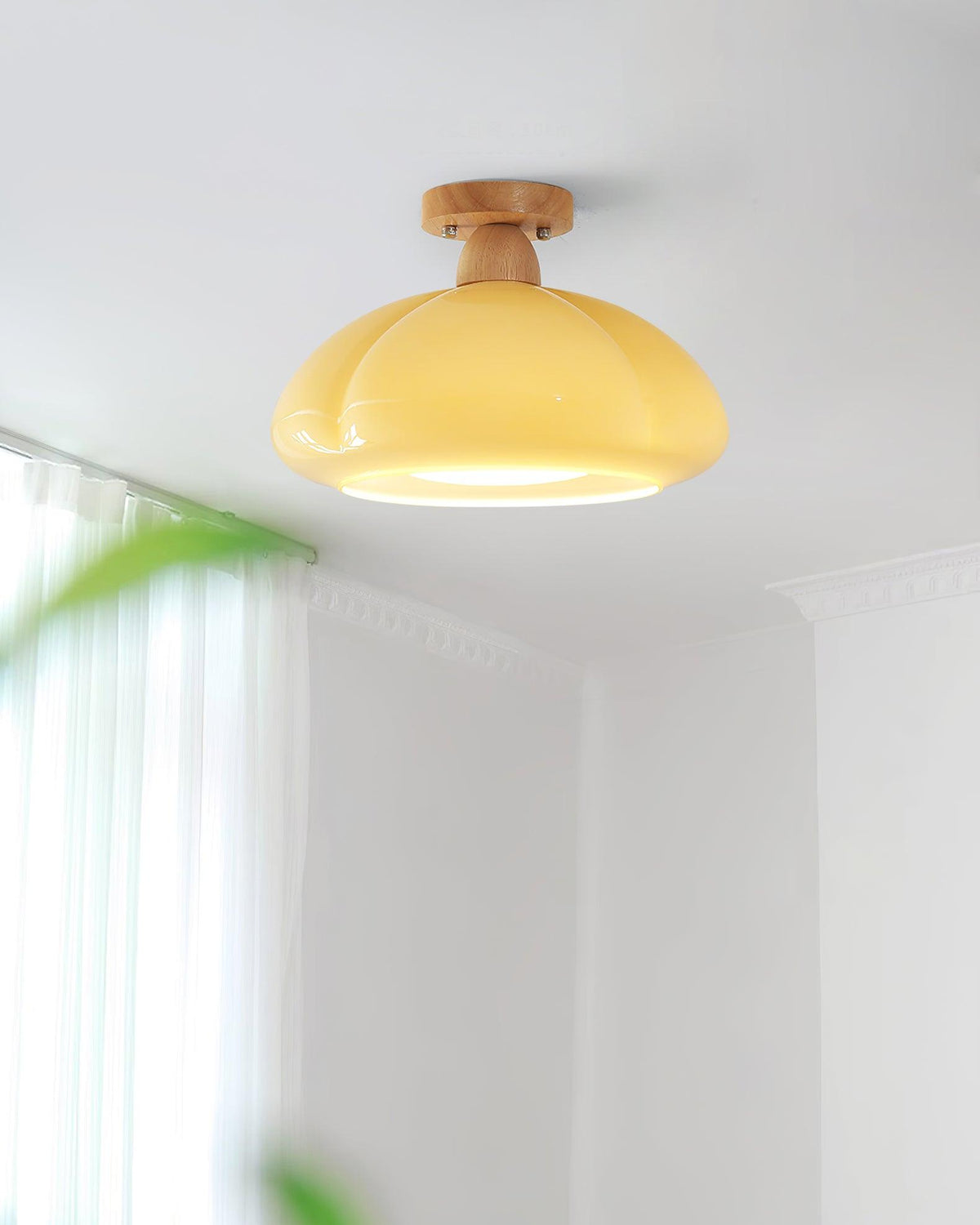 Riva Amber Glass Semi Flush Mount Ceiling Light-Neutral Decor