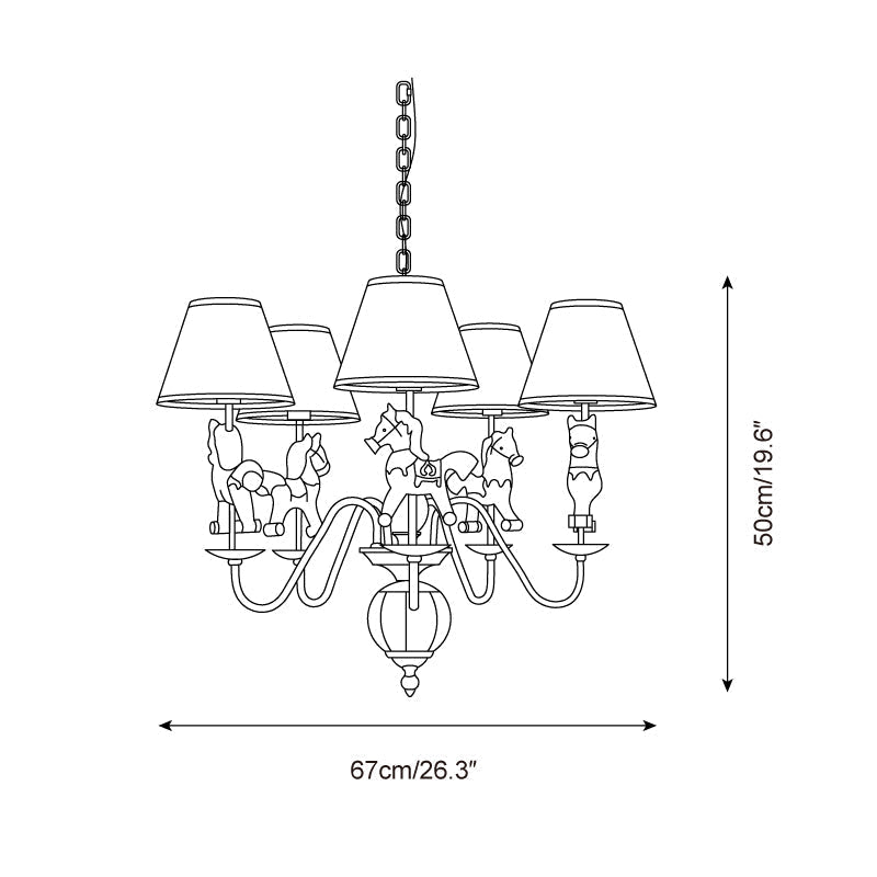 Solvian Chandelier Carousel Kids Playful-Neutral Decor