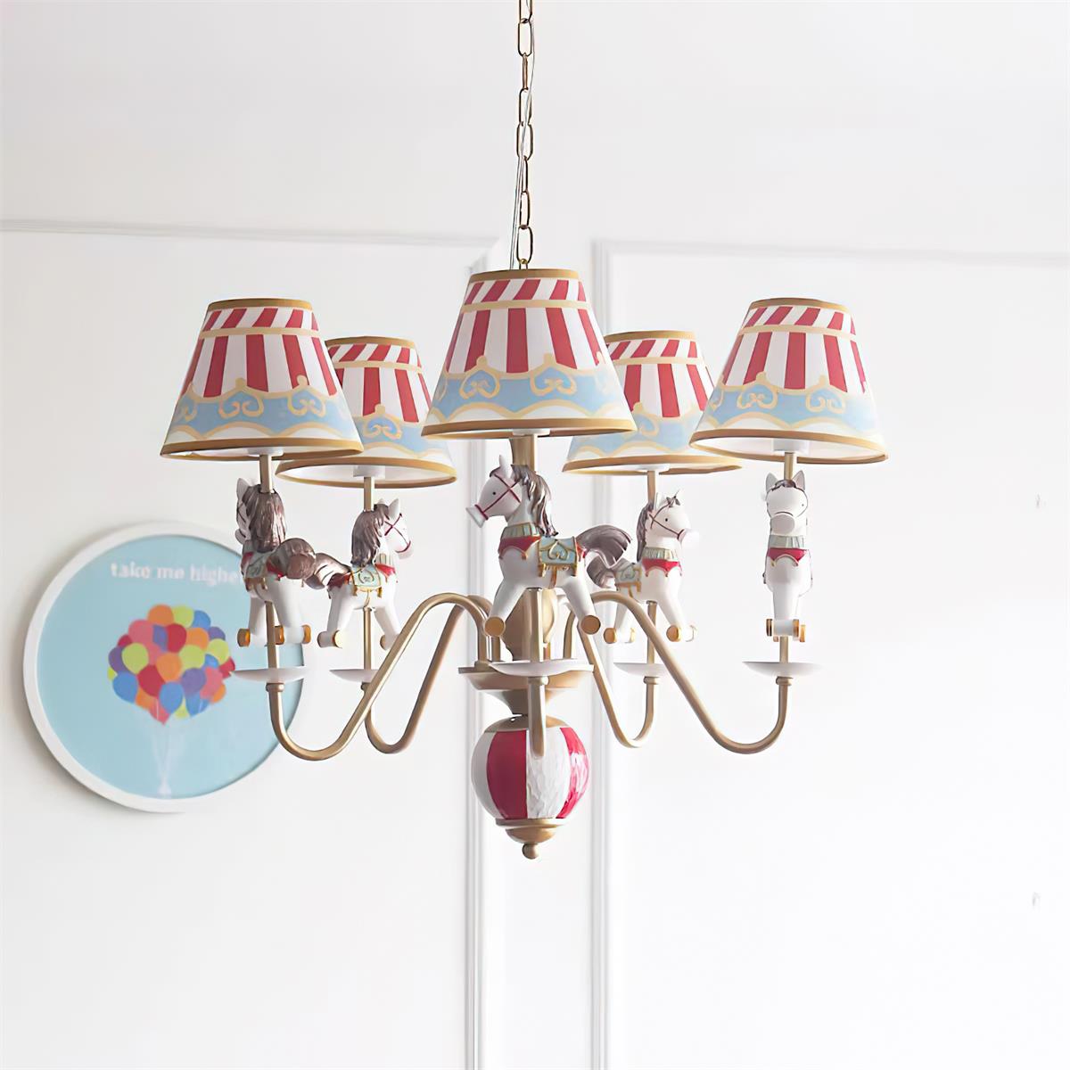 Solvian Chandelier Carousel Kids Playful-Neutral Decor