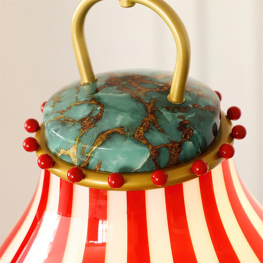 Red and white stripes Glass Pendant Lamp-Neutral Decor