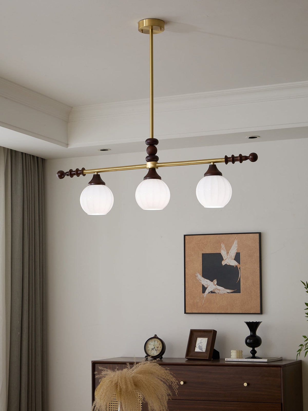 Vosole Lustre Vintage en Bois à L'Élégance Traditionnelle
