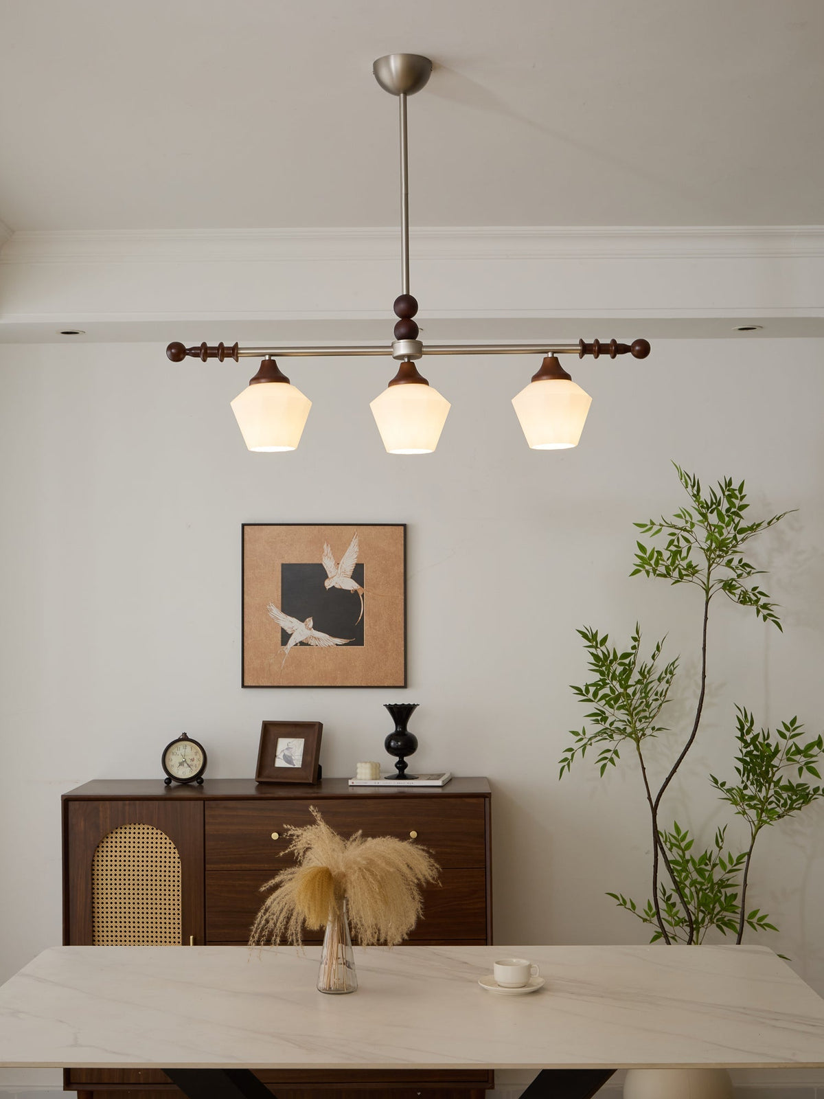 Vosole Lustre Vintage en Bois à L'Élégance Traditionnelle