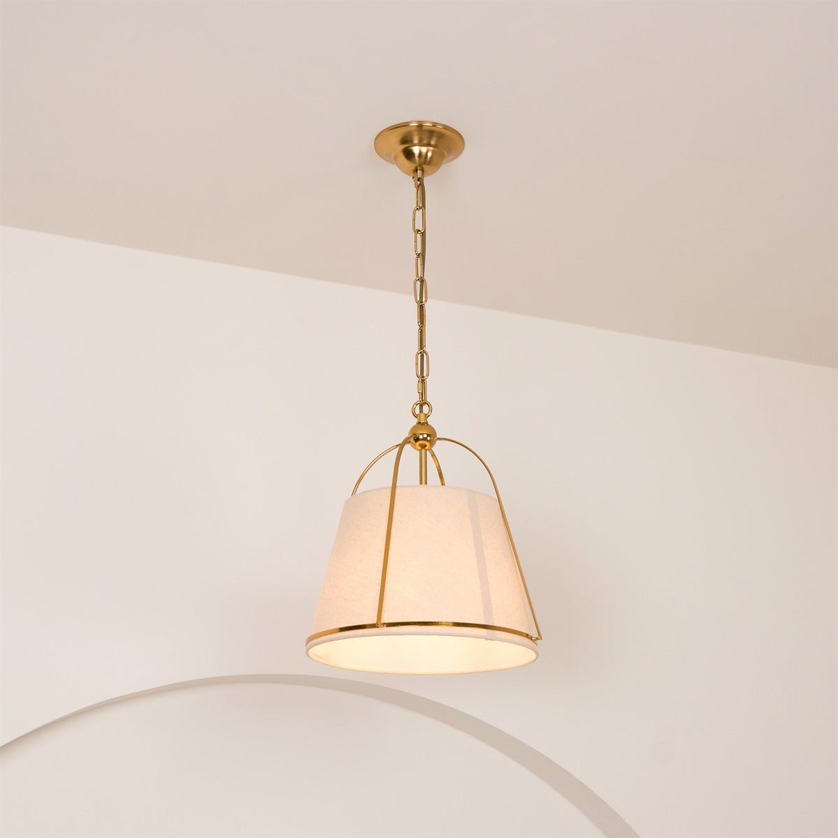 Yonder Suspension Métal Laiton Tissu Classique Traditionnel