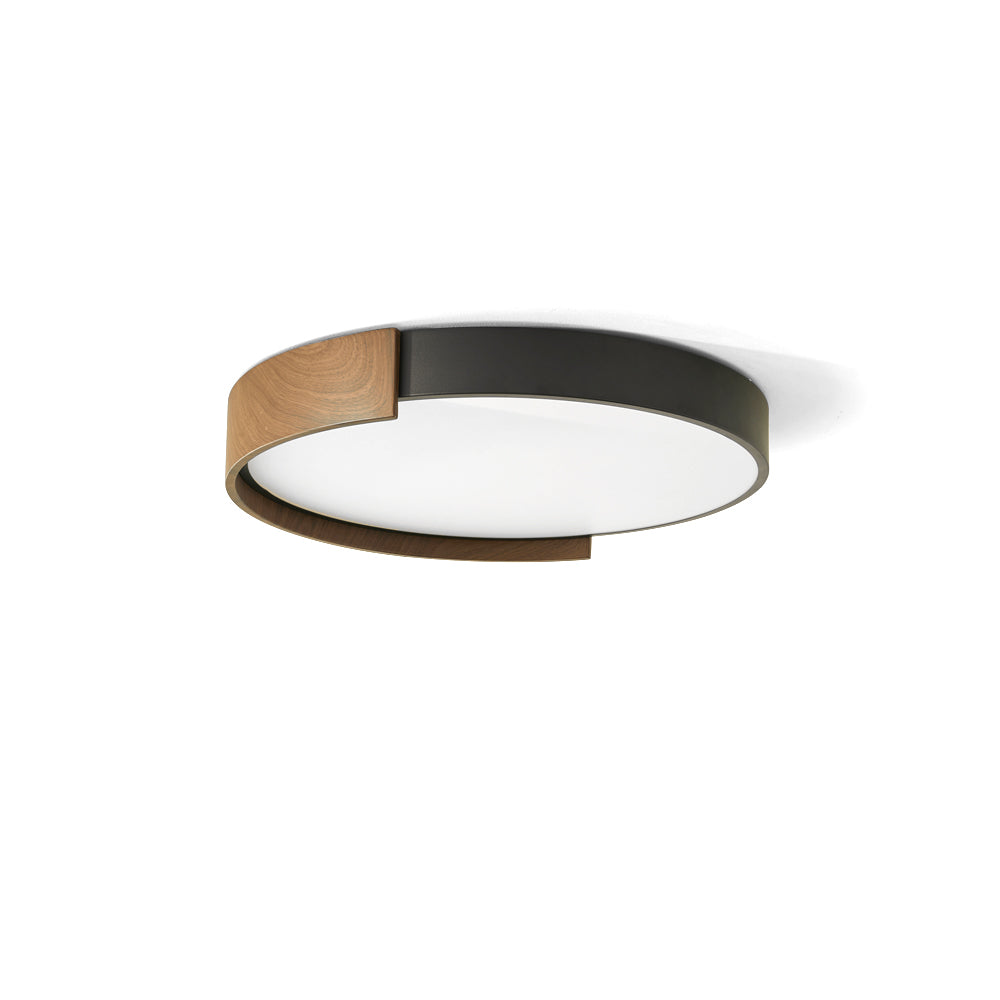 Claxy Scandinavian ceiling light in black and walnut finish.