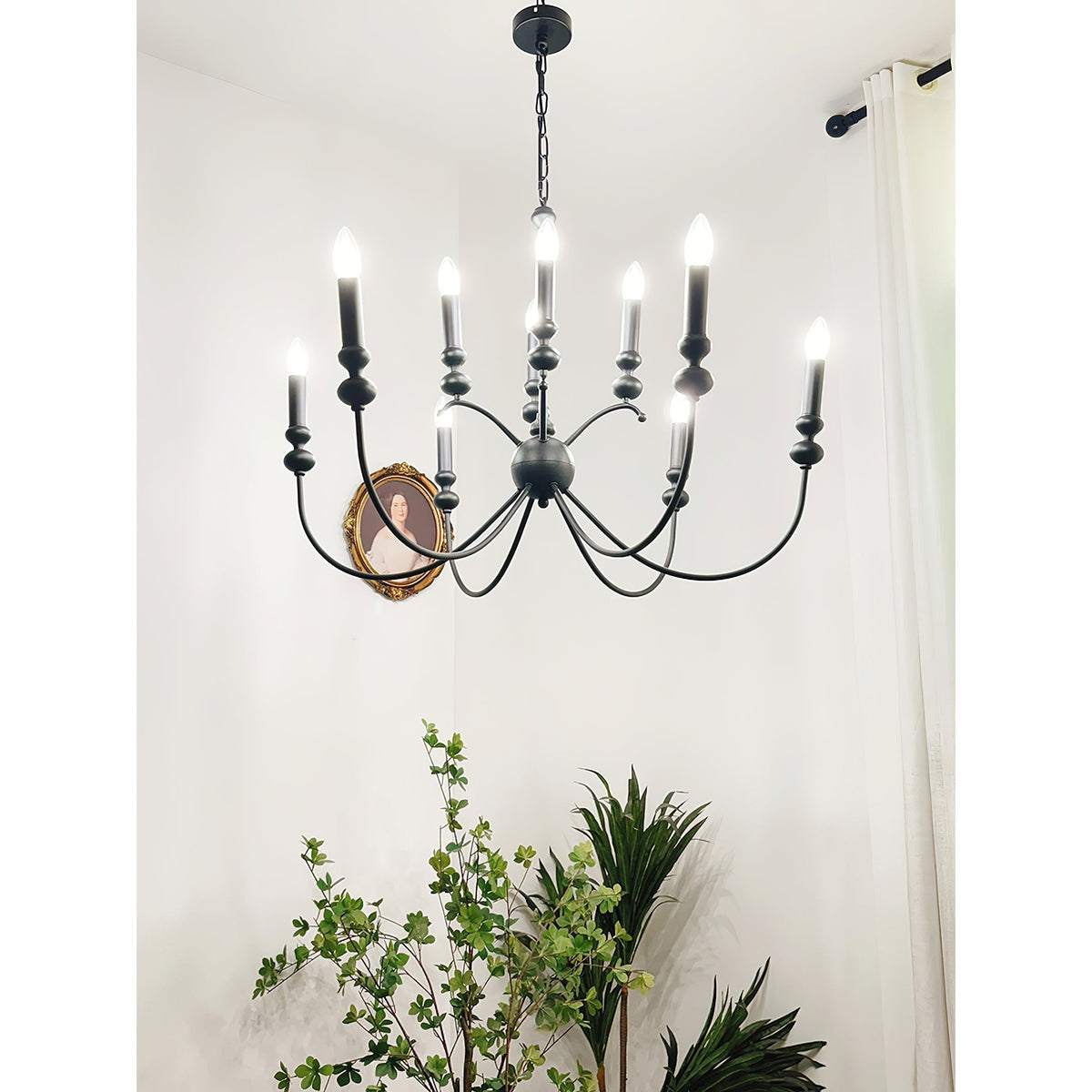 Crest Lustre Métal Noir Industriel Vintage Premium