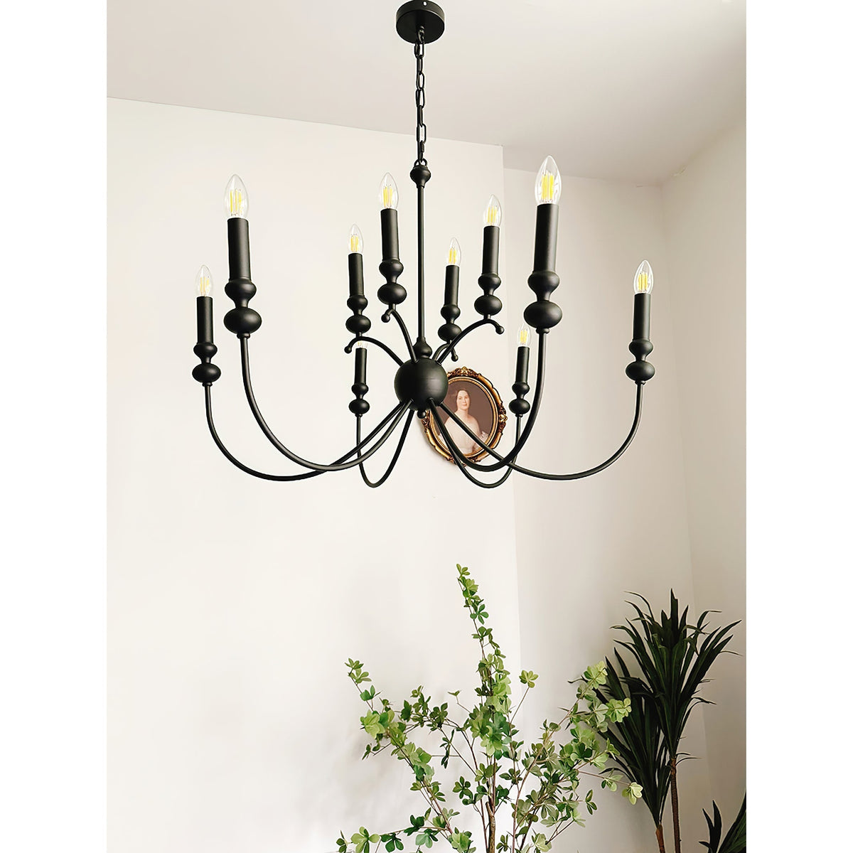 Crest Lustre Métal Noir Industriel Vintage Premium