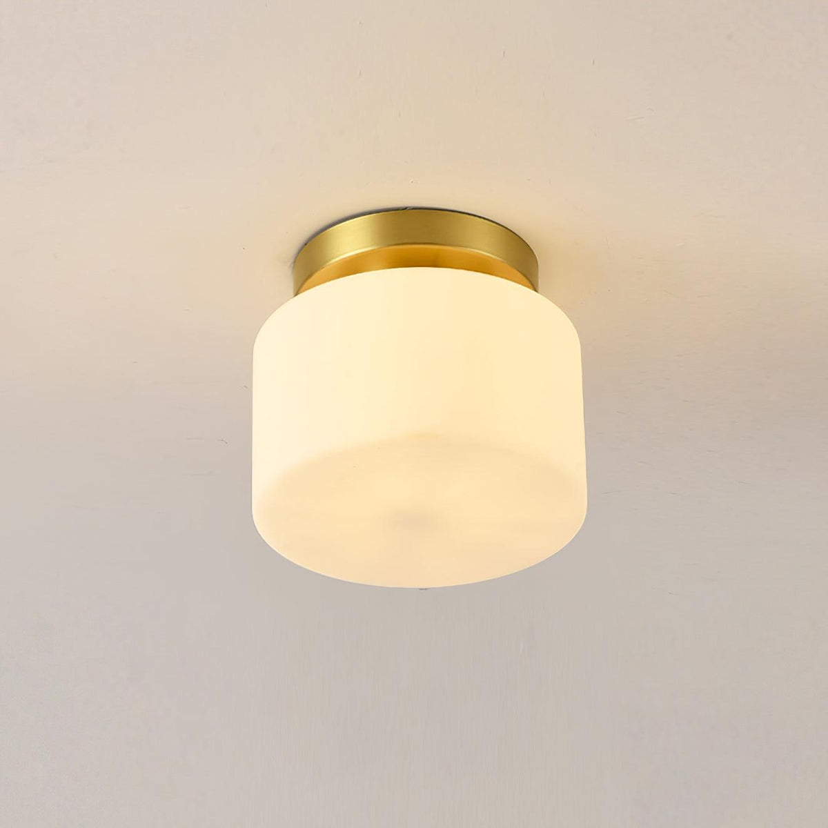 Orenoria Plafonnier Flush Art Nordique Laiton Verre