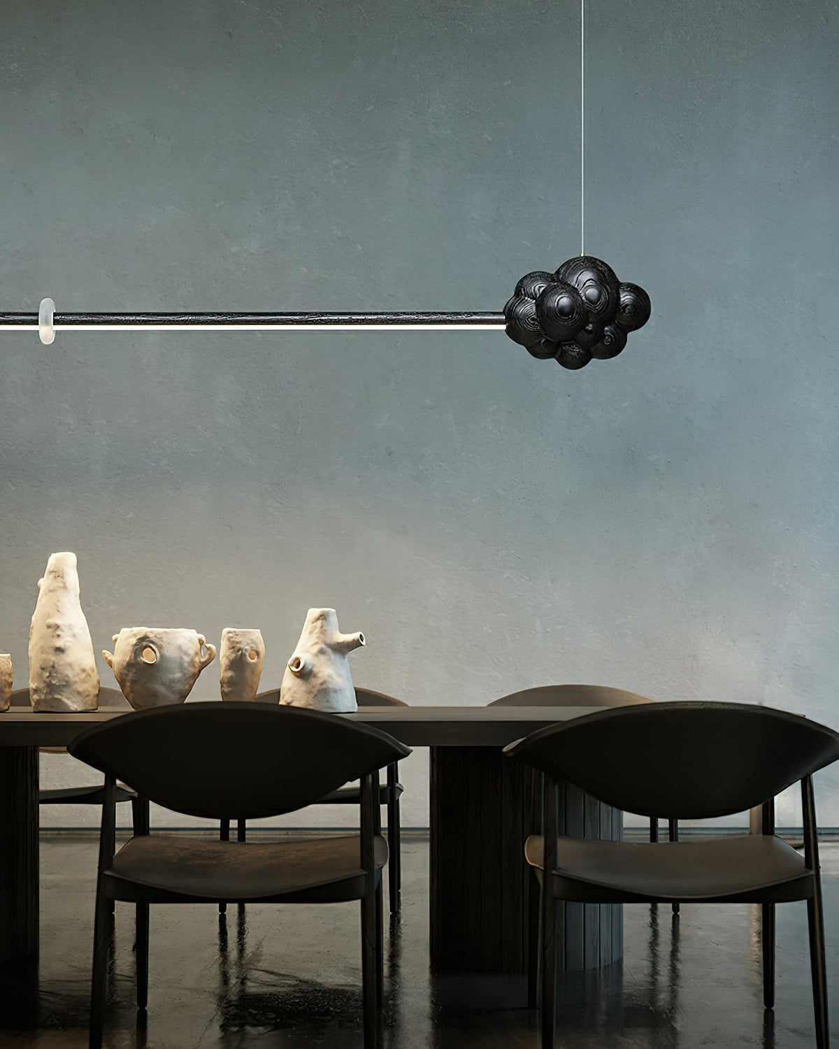 Cyrona Suspension Minérale Nuage Bois Minimaliste