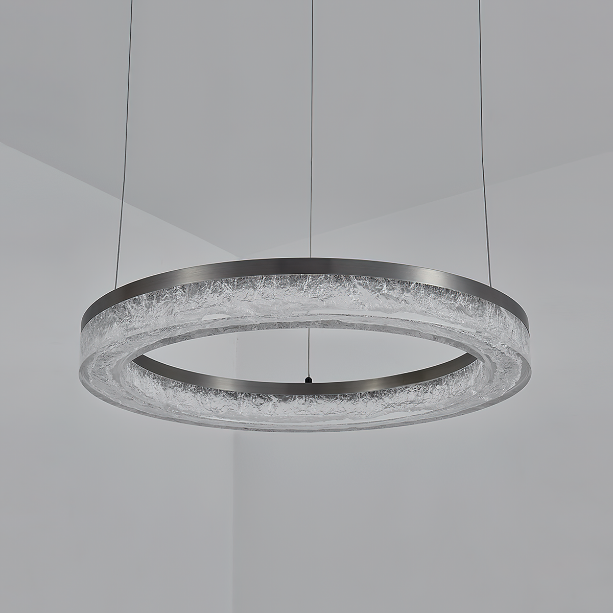 Idyll Lustre Rond LED Métal Résine Minimaliste Moderne