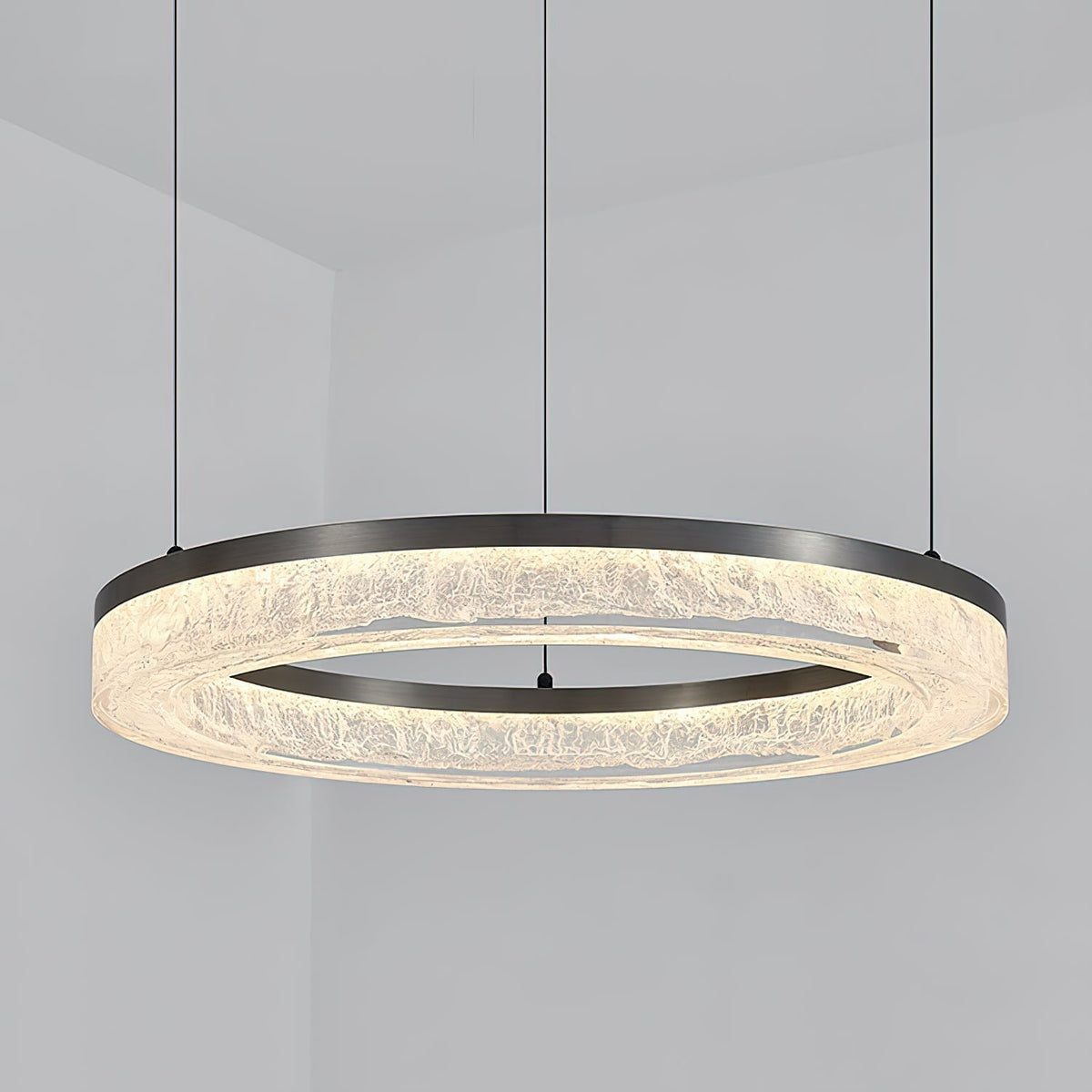 Idyll Lustre Rond LED Métal Résine Minimaliste Moderne