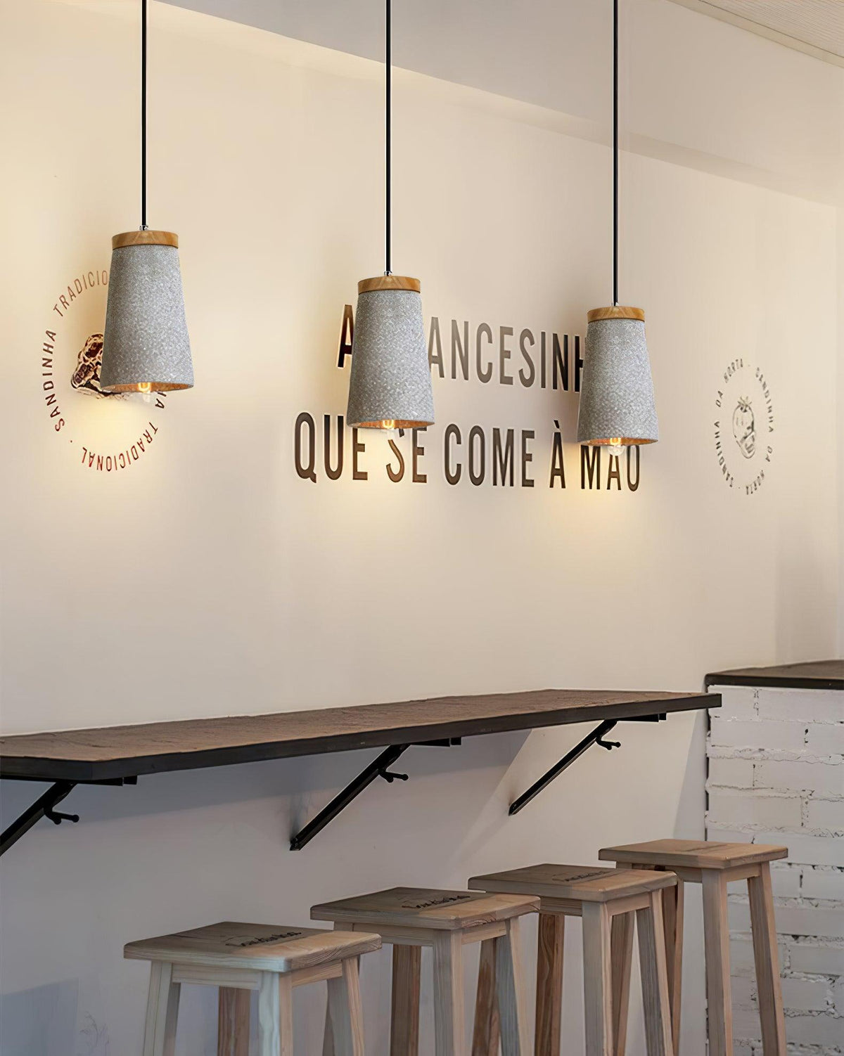 Althere Lustre Suspendu En Bois Et Ciment