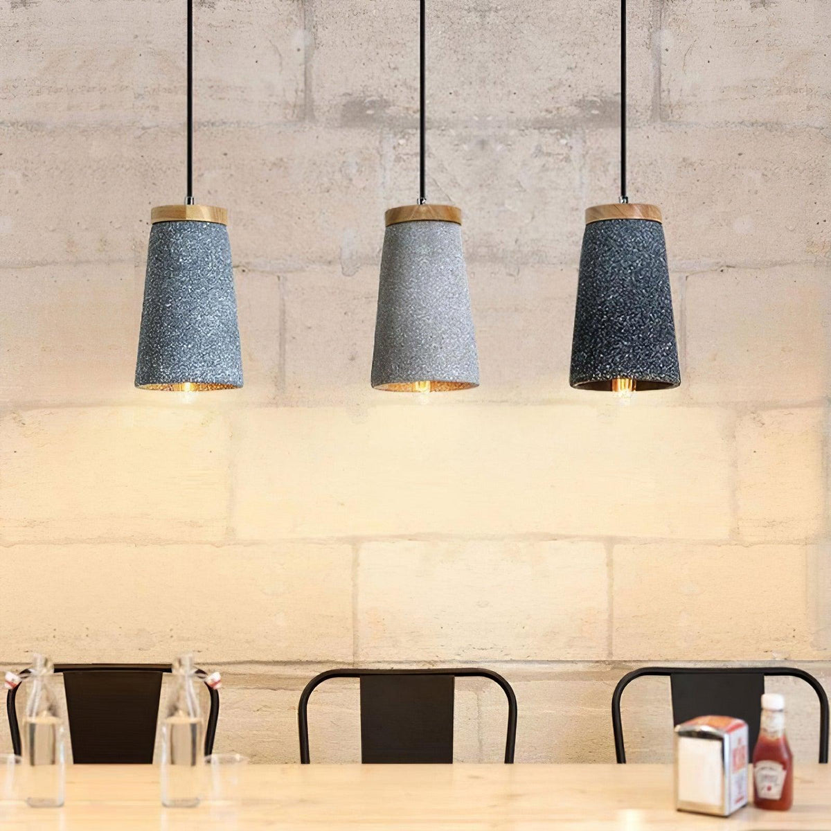 Althere Lustre Suspendu En Bois Et Ciment