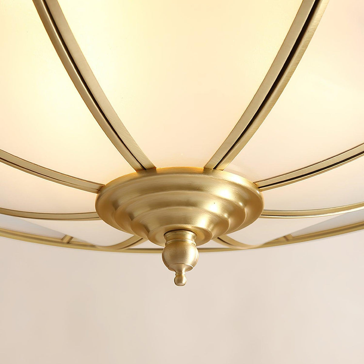 Vireya Postmoderne Luxe Tambour Laiton Verre Plafonnier
