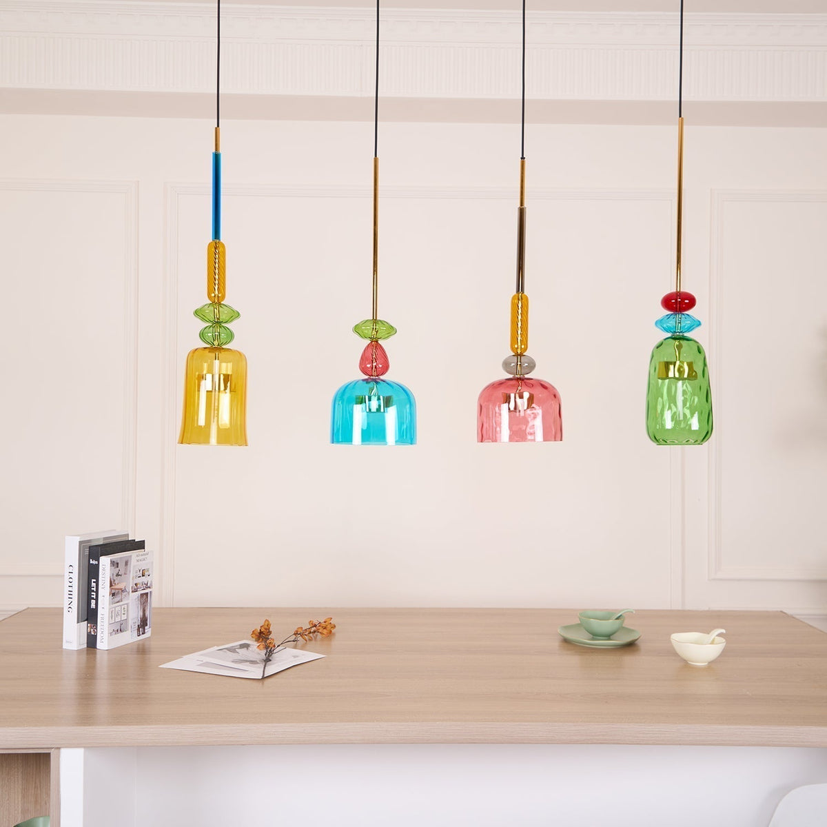 Muse Suspension en Verre Bohémienne