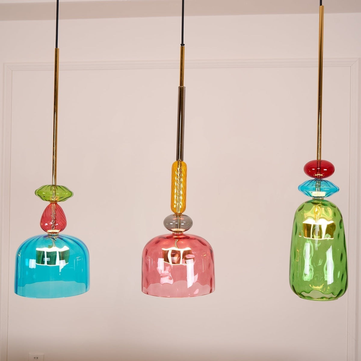Muse Suspension en Verre Bohémienne