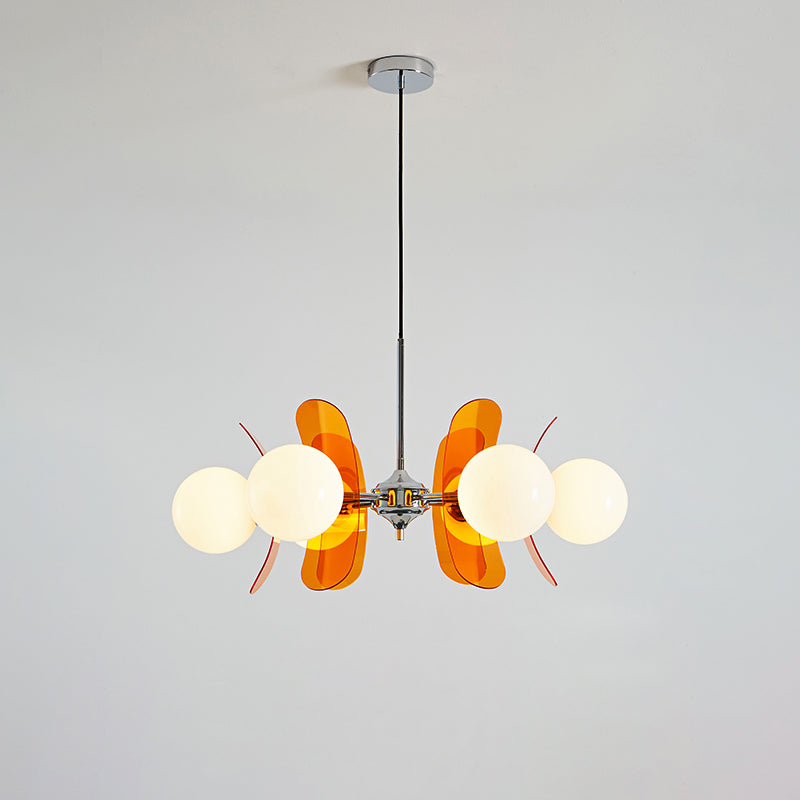 Surivar Lustre Sputnik Créatif En Verre Orange Et Acrylique-Cielum