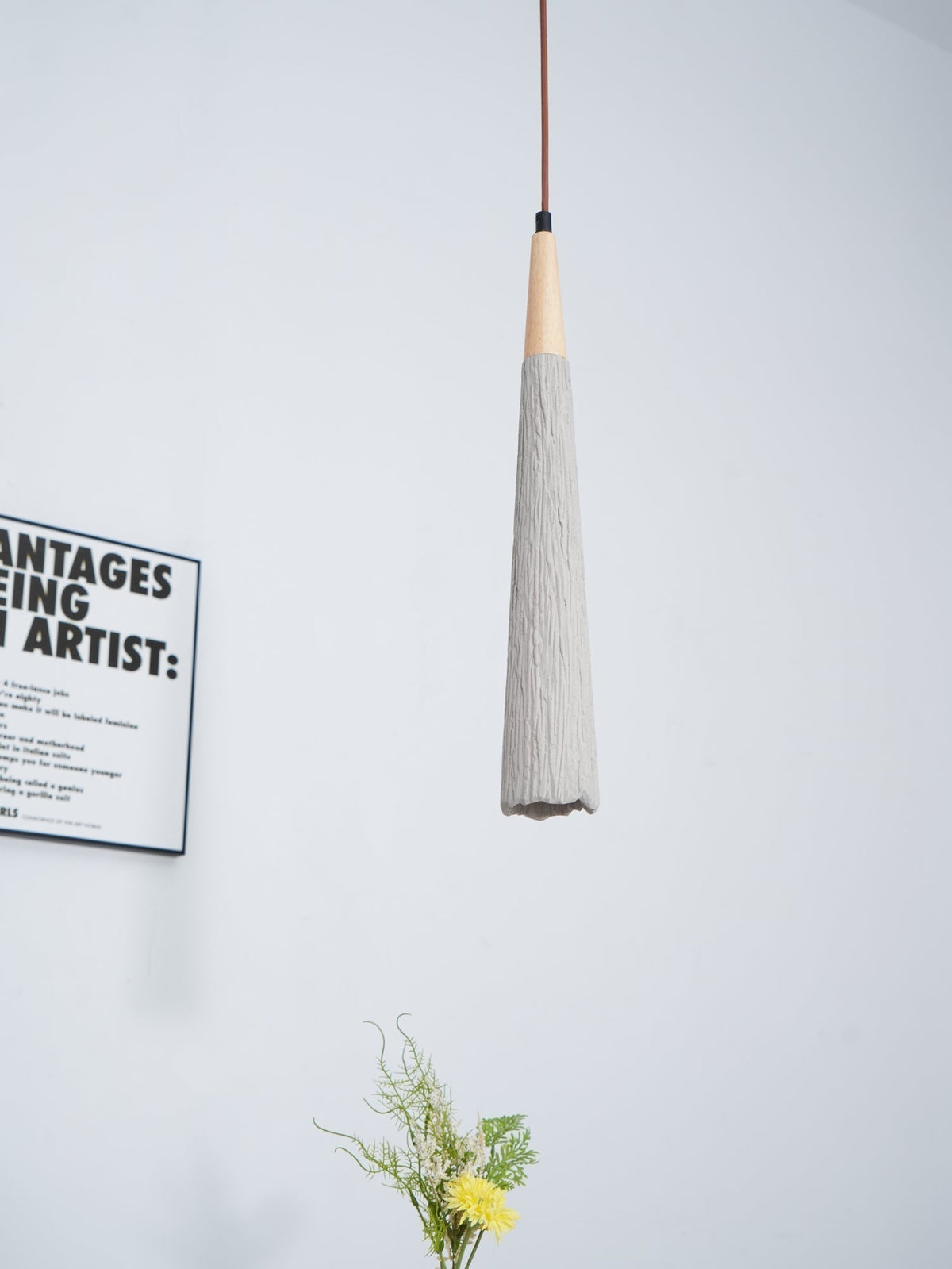 Iselalis Lampe suspendue en béton plissé