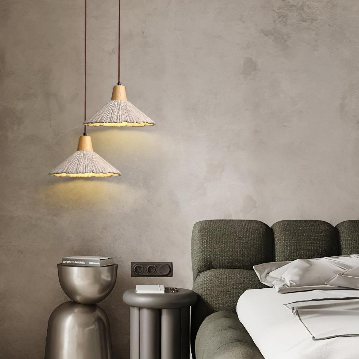 Iselalis Lampe suspendue en béton plissé