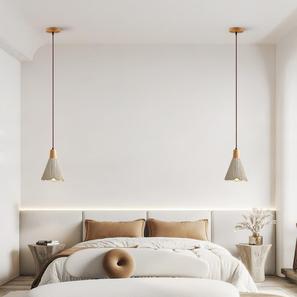 Iselalis Lampe suspendue en béton plissé