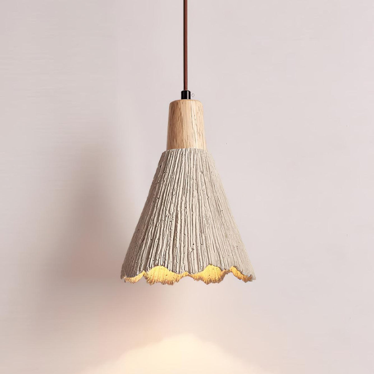 Iselalis Lampe suspendue en béton plissé