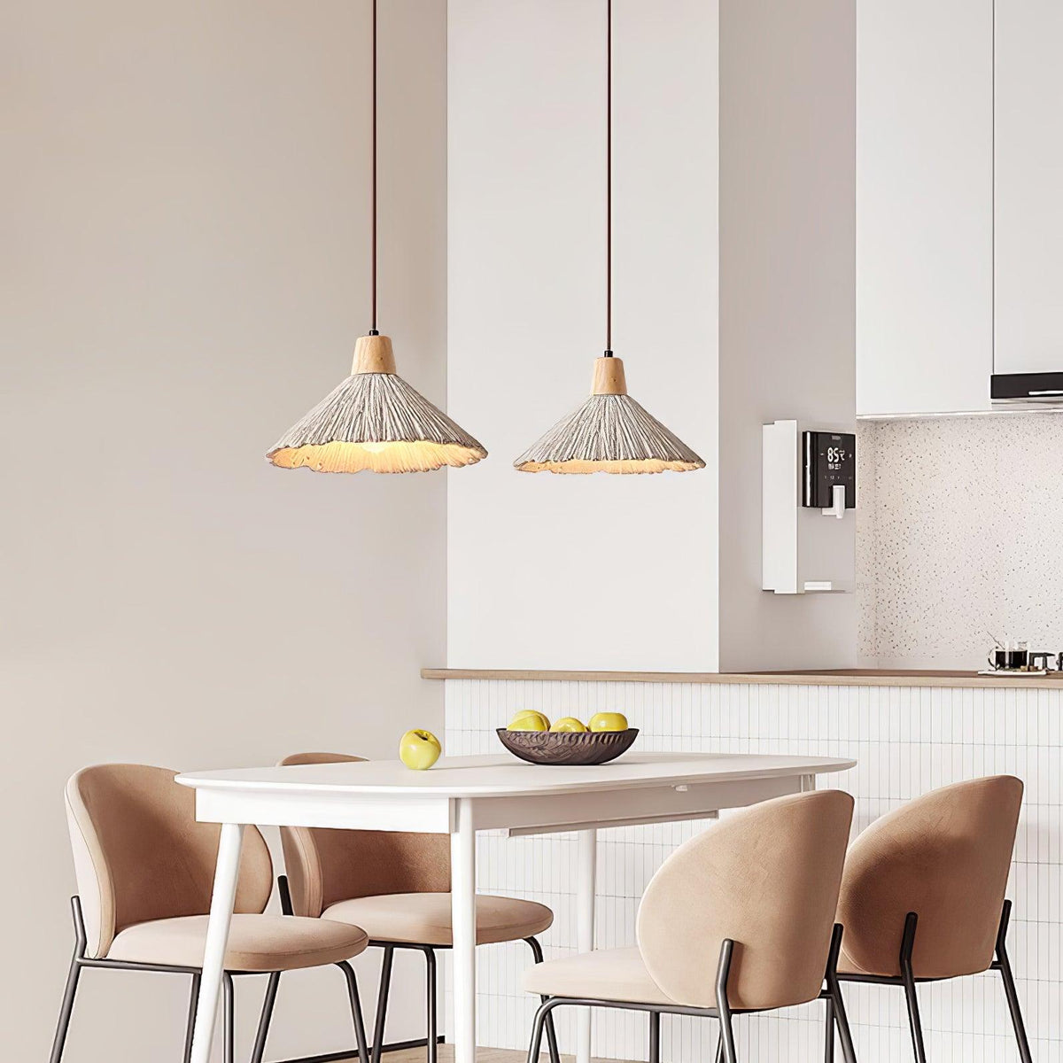 Iselalis Lampe suspendue en béton plissé