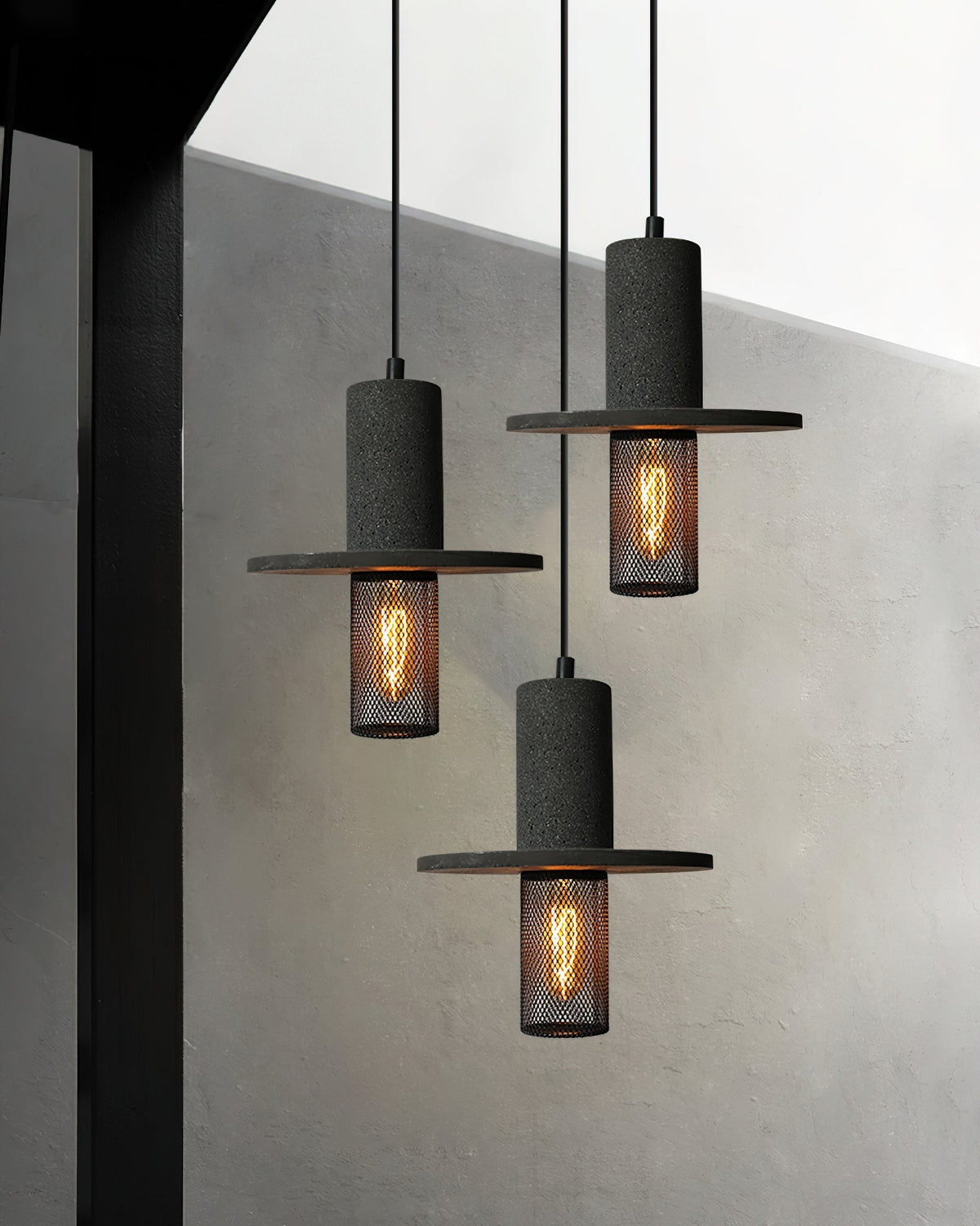 Condo Pendant Light shown from a side angle, highlighting its cylindrical shape.