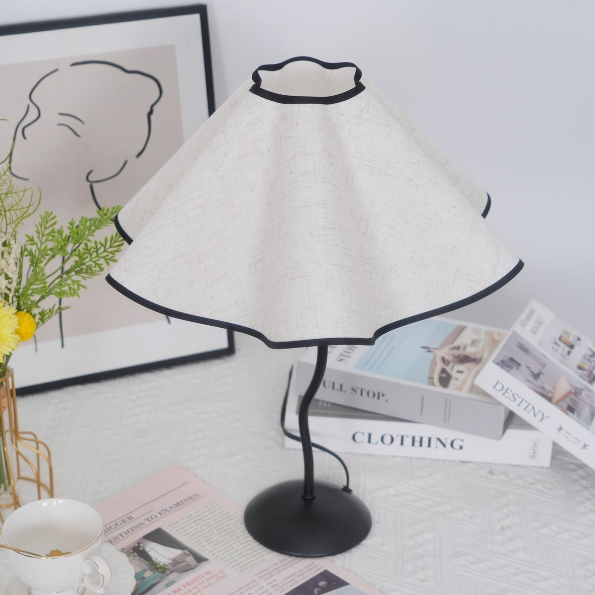 Luminova Lampe de Table en Tissu Artistique