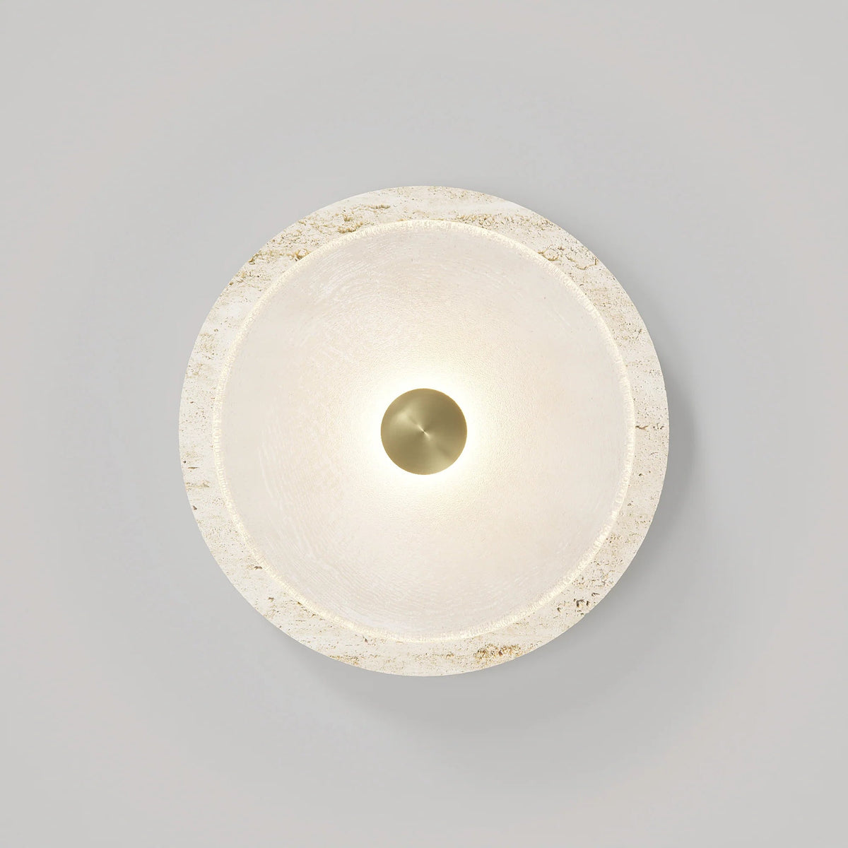 Ether Lampe Murale En Métal Argenté Et Travertin Minimaliste Moderne