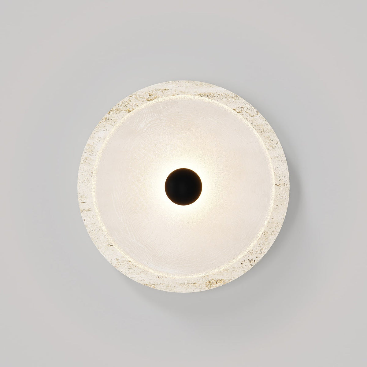 Ether Lampe Murale En Métal Argenté Et Travertin Minimaliste Moderne