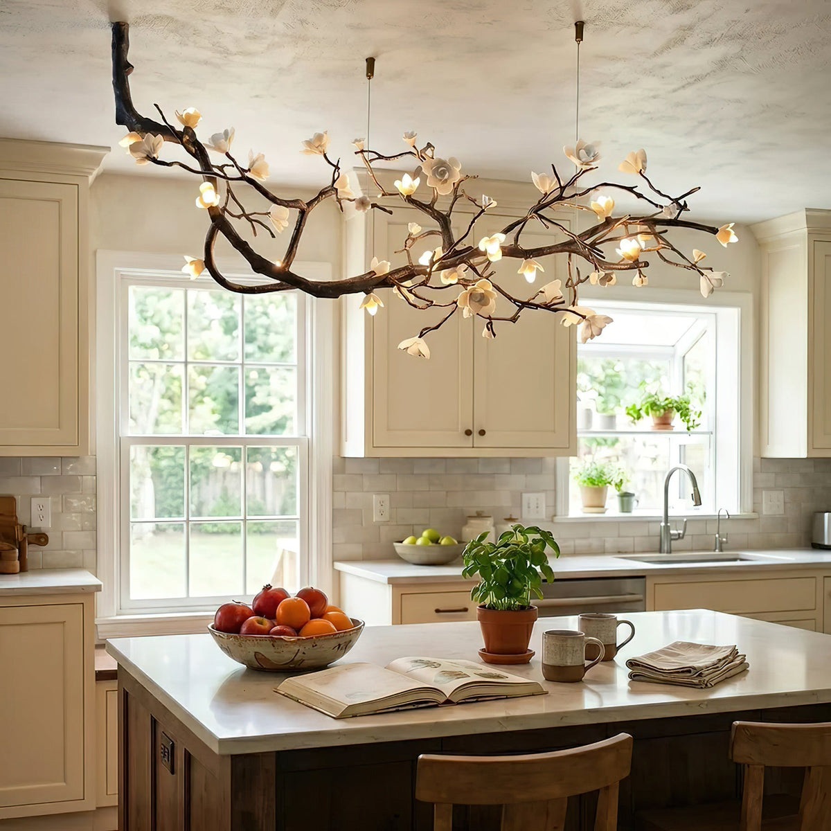 Keldenford Lustre À Branches Et Fleurs En Porcelaine – vue 2