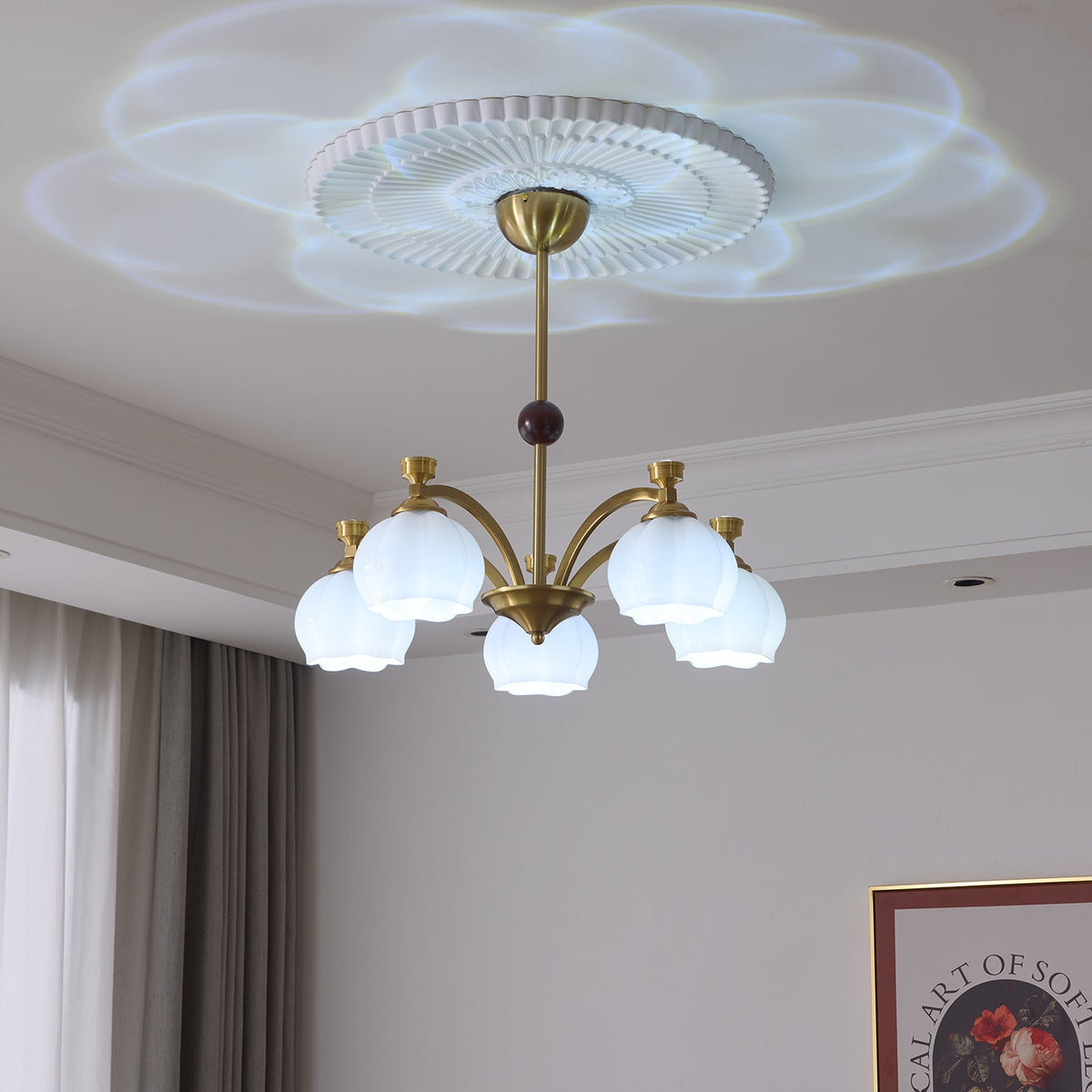 Alshaarae Lustre Bois Verre Arc Premium Traditionnel