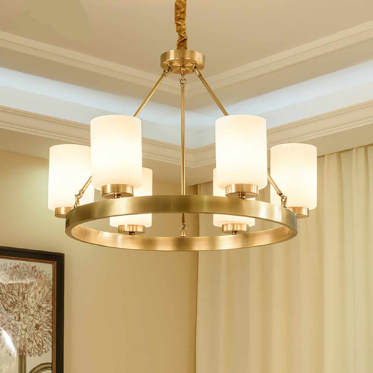 Illume Lustre Métal Laiton Verre Luxe Postmoderne