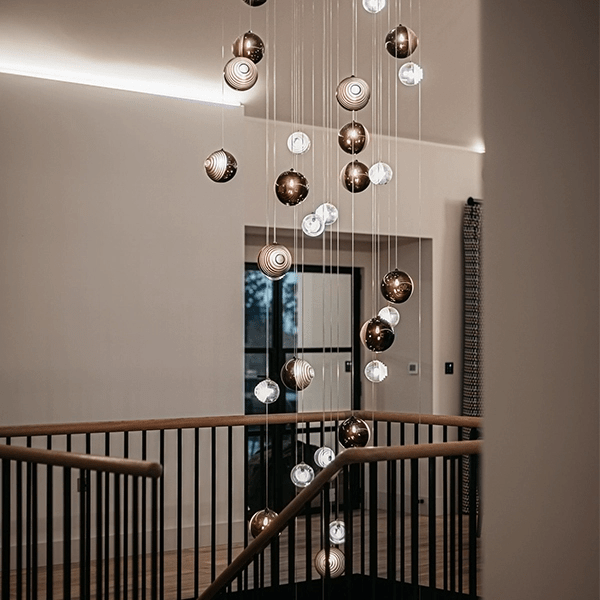Cosmic Sphere Cascade Chandelier-Neutral Decor
