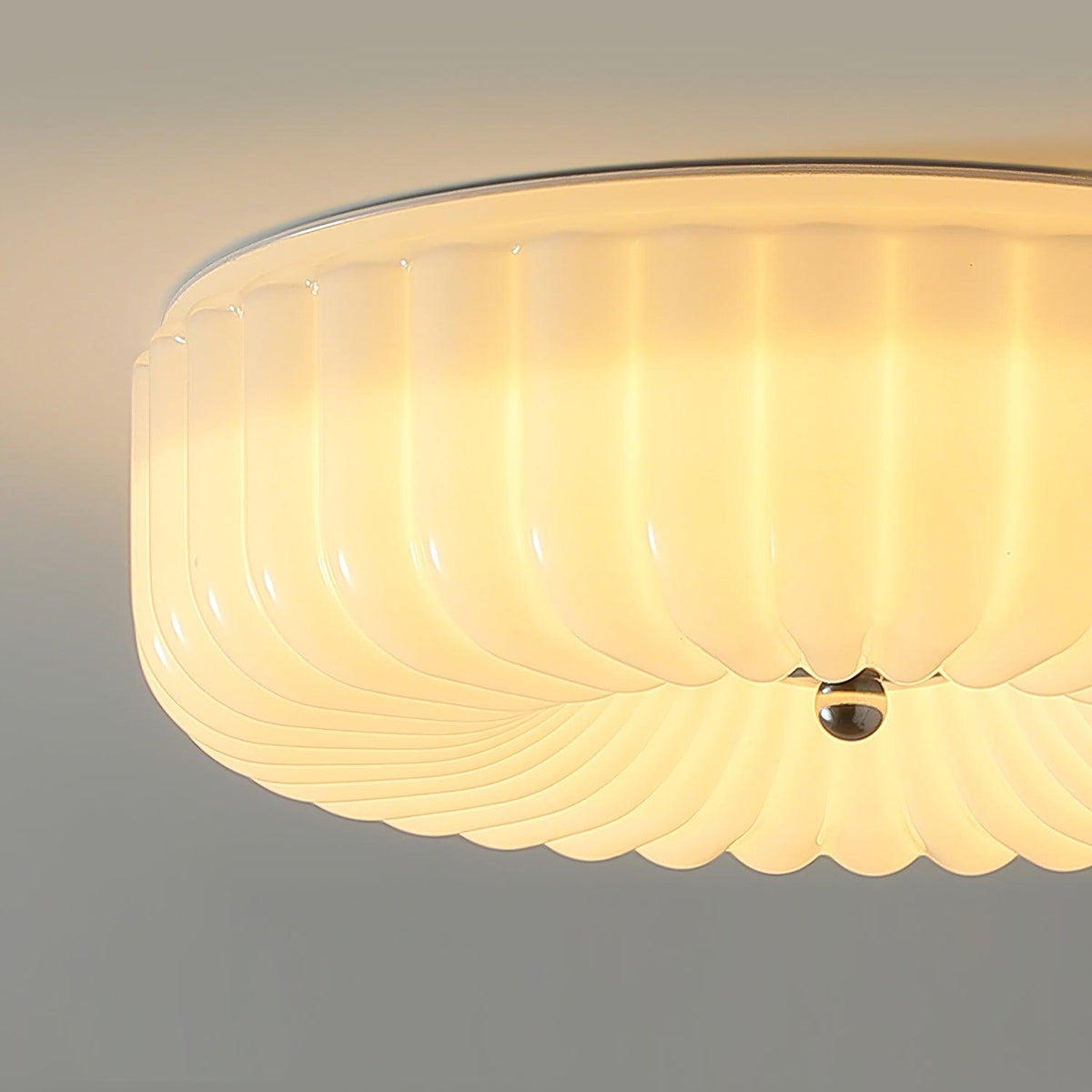 Mivone Cream Glass Flush Mount Ceiling Light-Neutral Decor