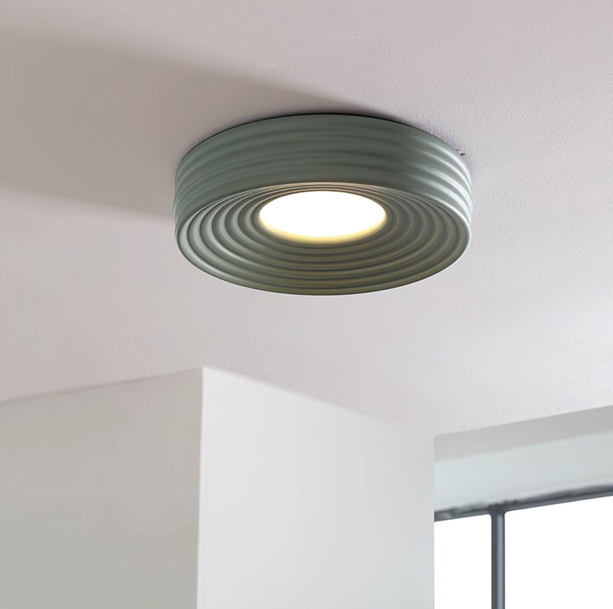 Ceiling Light Ribbed Canopy Textured Contemporary Fixture-Neutral Decor