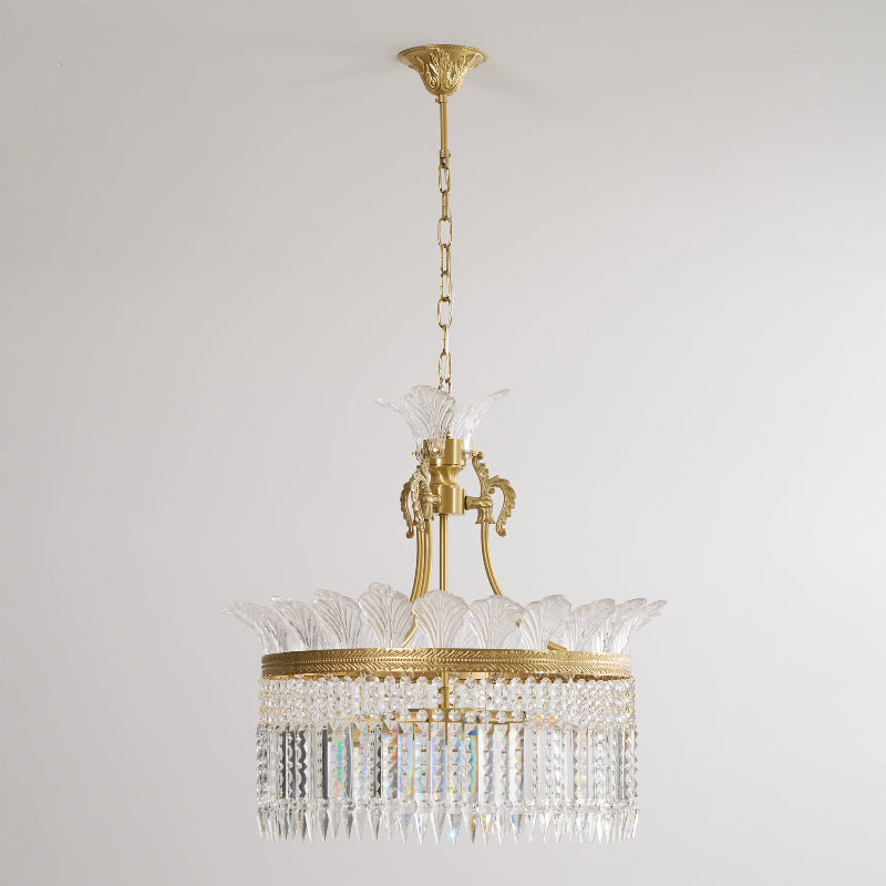 Crinoline Lustre En Cristal De Luxe Postmoderne En Laiton
