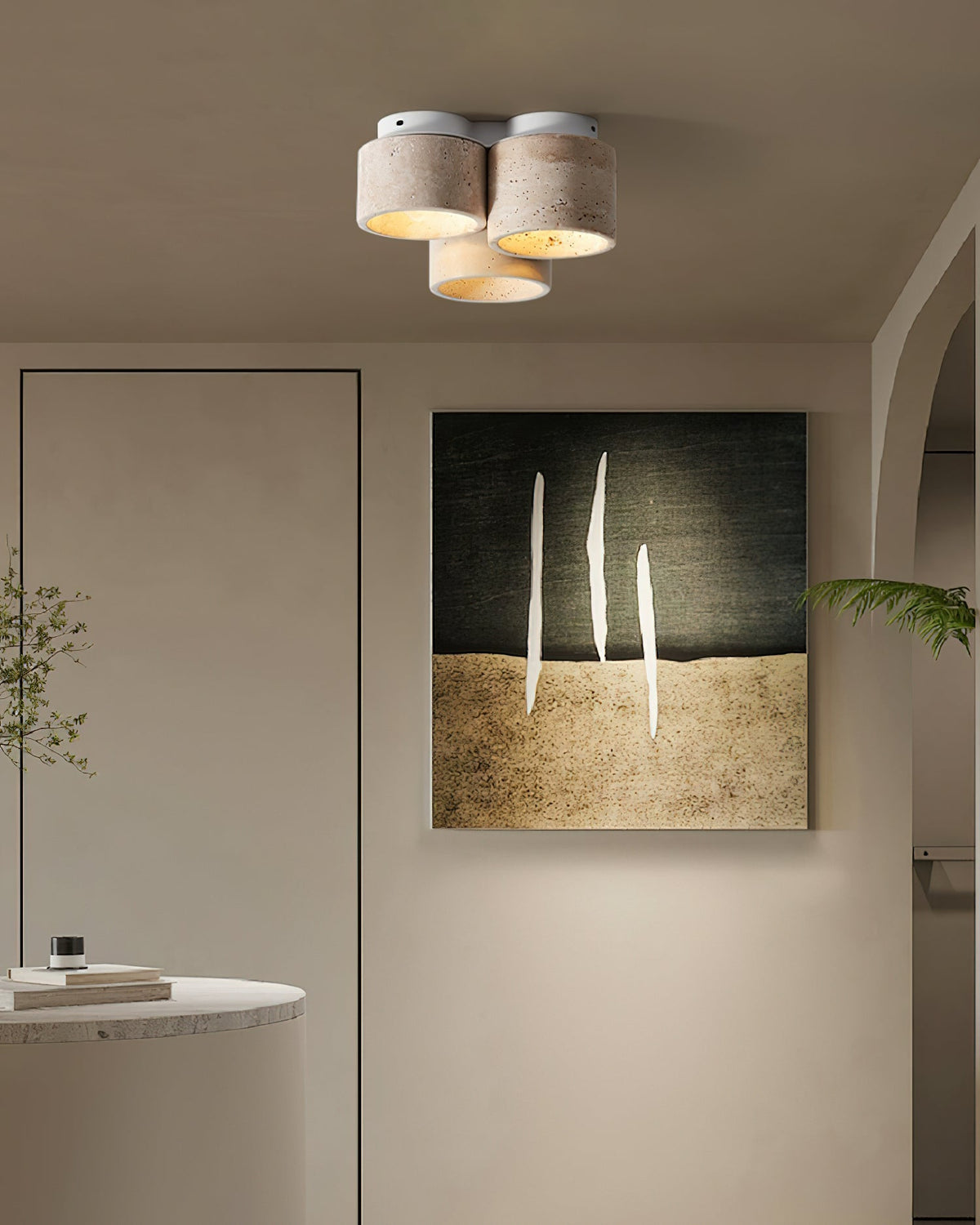 Ritta Ceiling Light 3 head Travertine-Neutral Decor