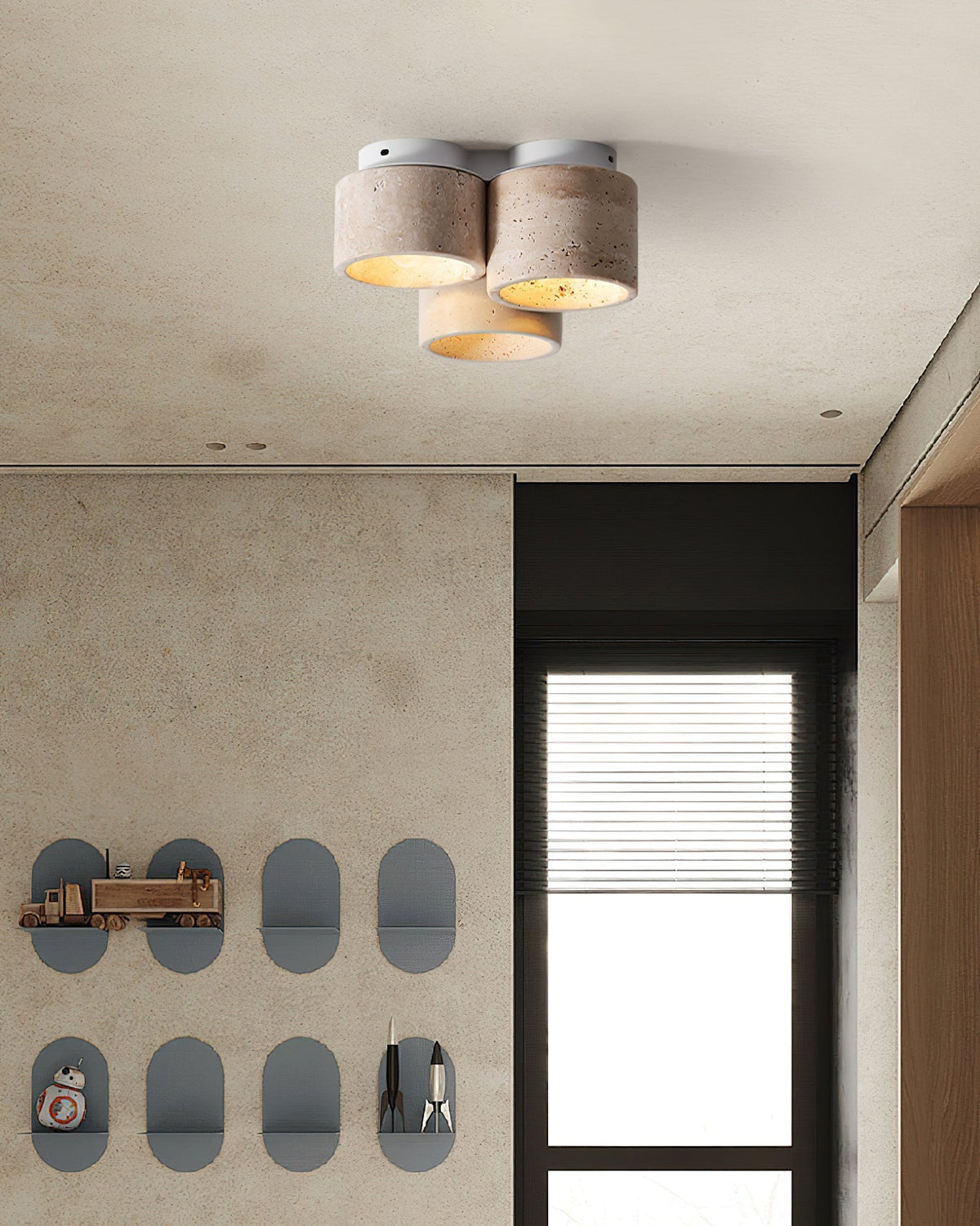 Ritta Ceiling Light 3 head Travertine-Neutral Decor