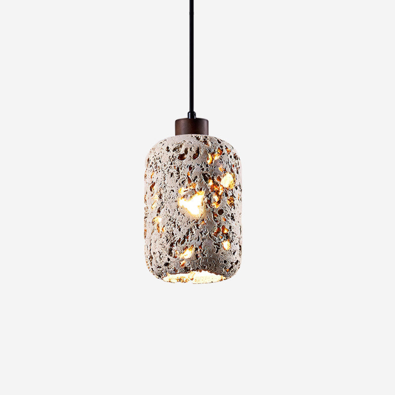 Caliora Pendant Light Concrete Travertine Cylinder Modern-Neutral Decor