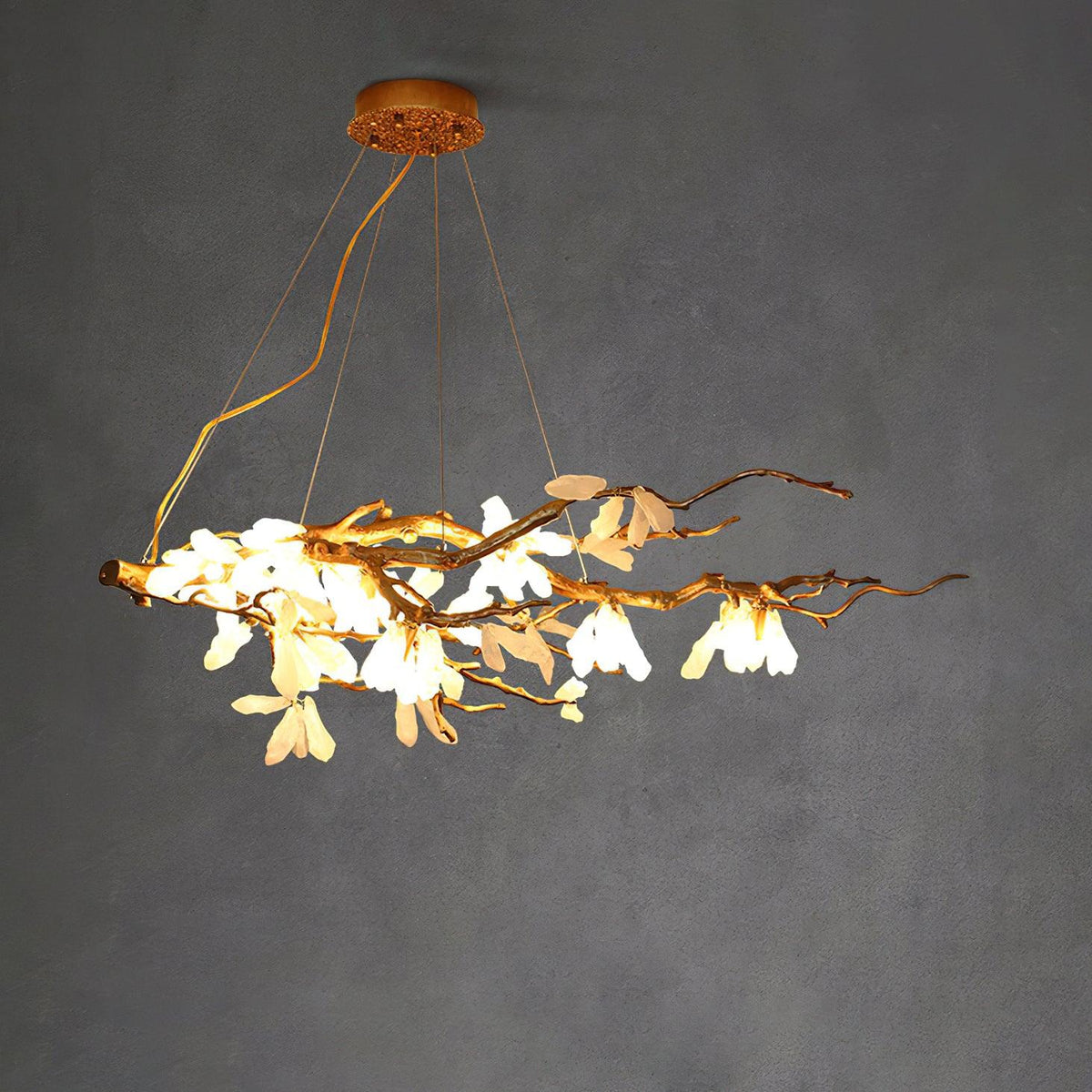 Brinios Lustre Organique en Pierre et Branches