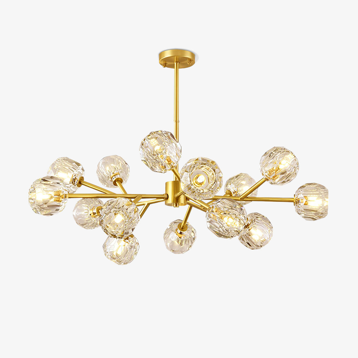 Talene Suspension Lampe Boule en Cristal et Laiton en Grappe