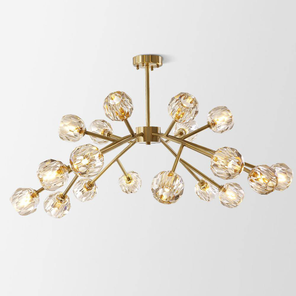Talene Suspension Lampe Boule en Cristal et Laiton en Grappe