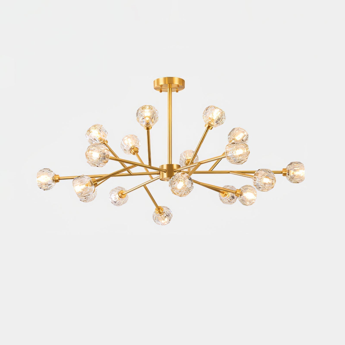 Talene Suspension Lampe Boule en Cristal et Laiton en Grappe