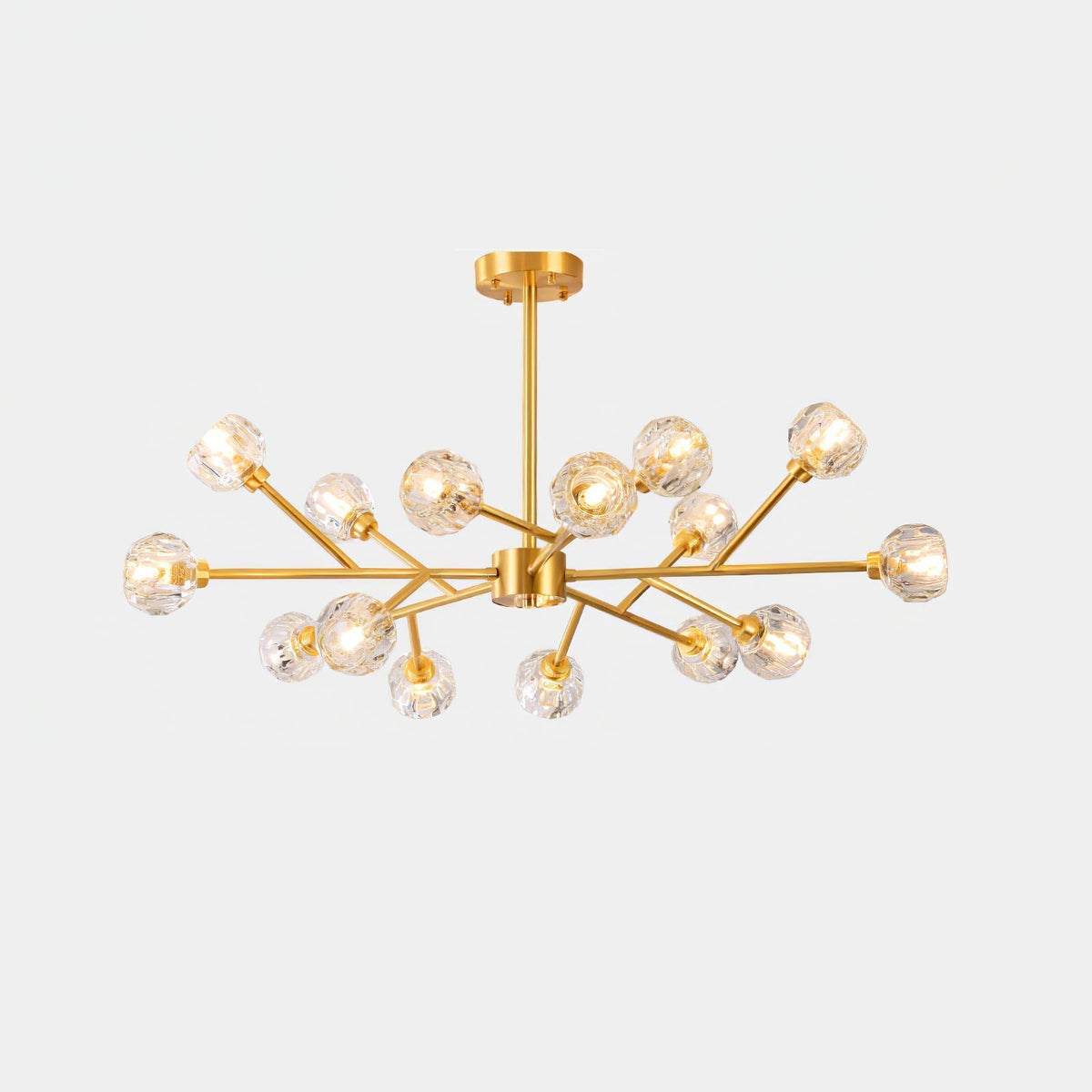 Talene Suspension Lampe Boule en Cristal et Laiton en Grappe