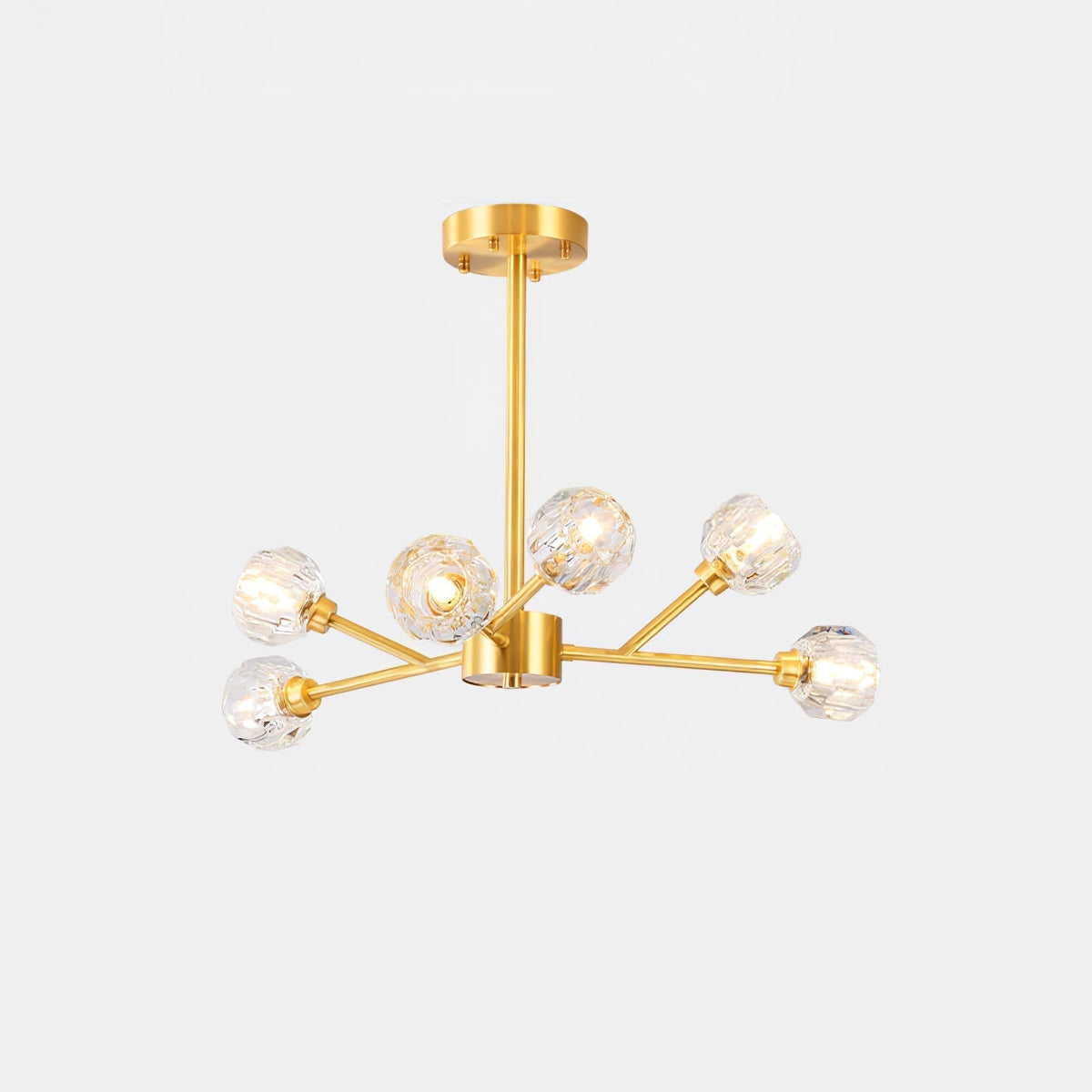 Talene Suspension Lampe Boule en Cristal et Laiton en Grappe