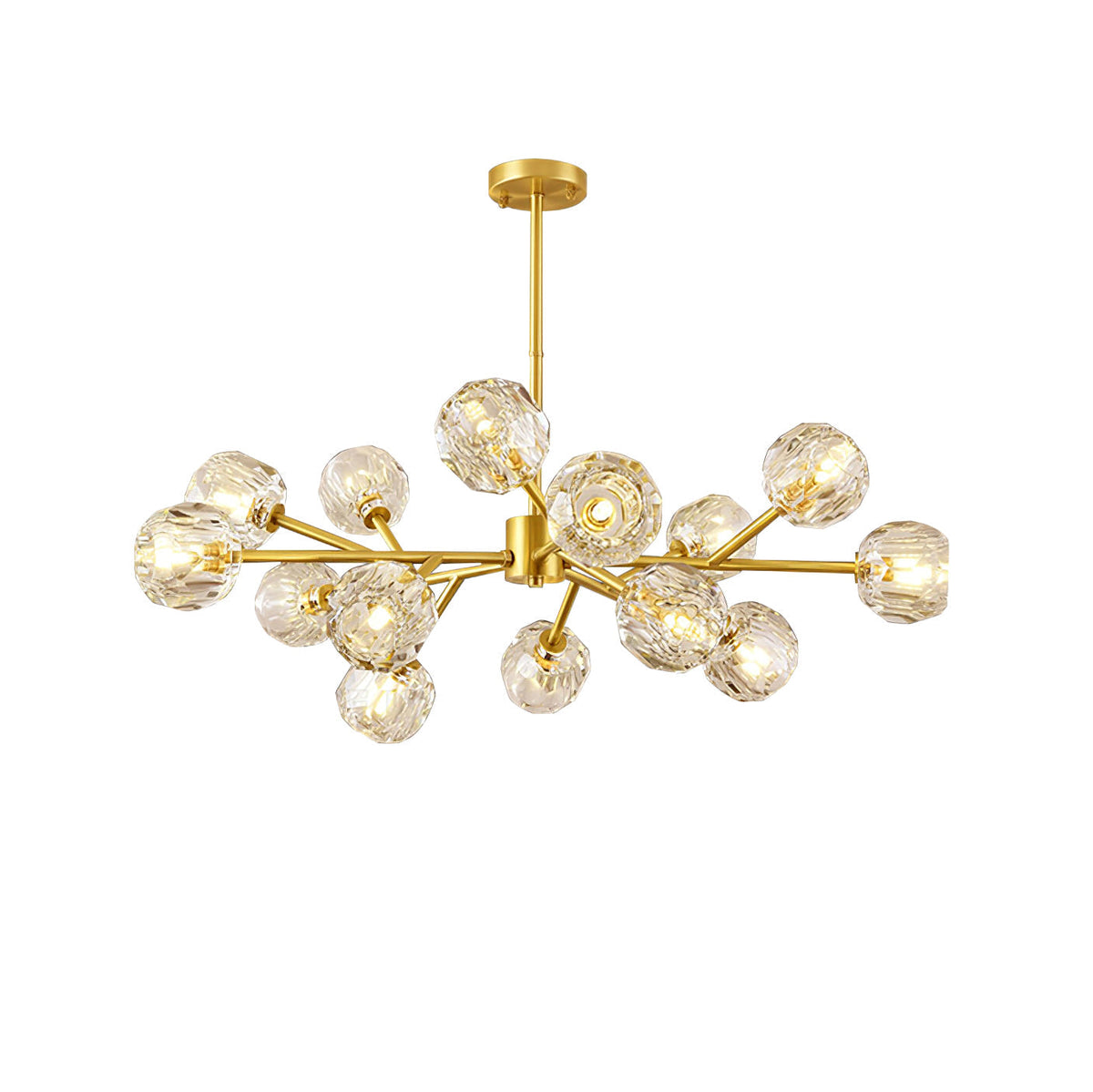 Talene Suspension Lampe Boule en Cristal et Laiton en Grappe