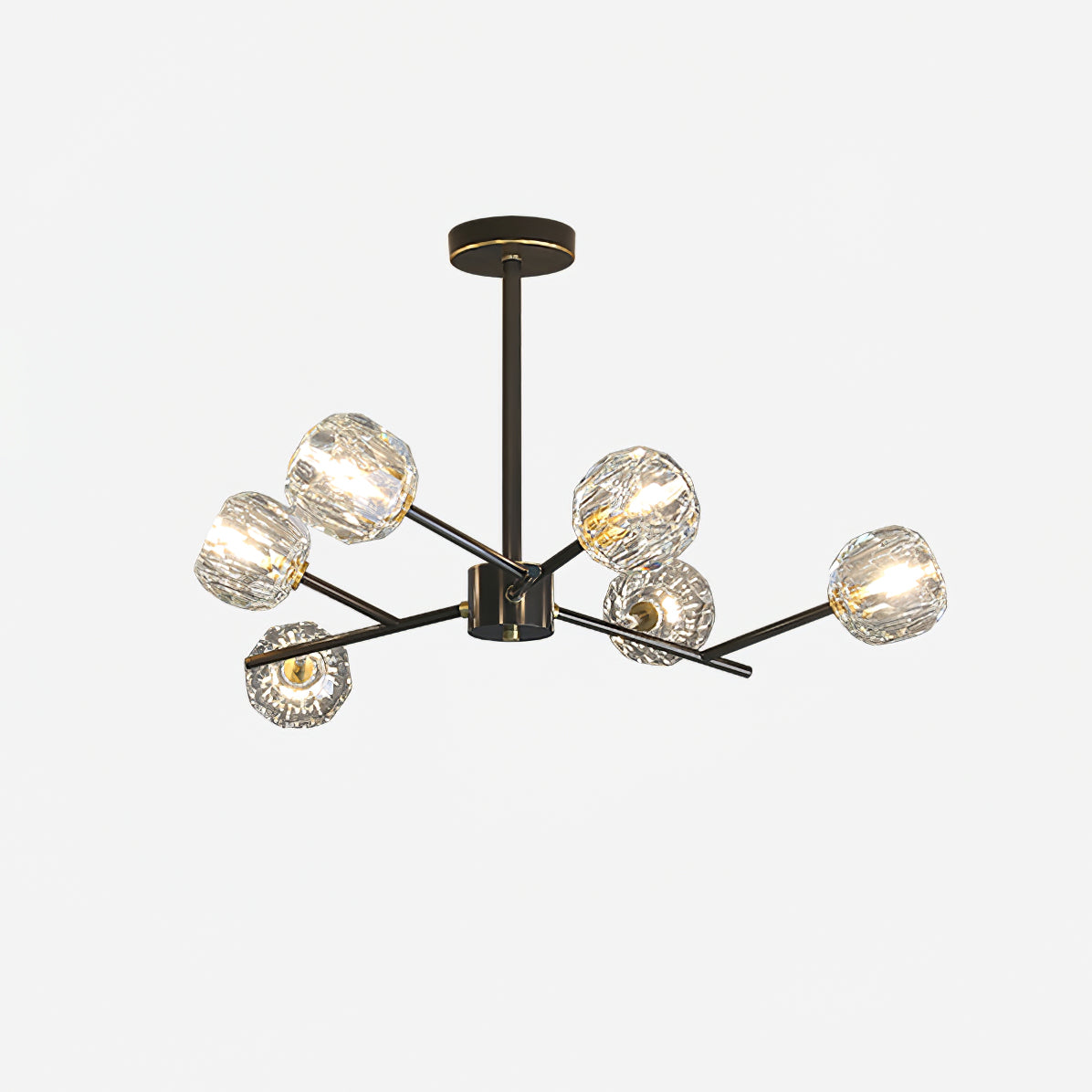 Talene Suspension Lampe Boule en Cristal et Laiton en Grappe